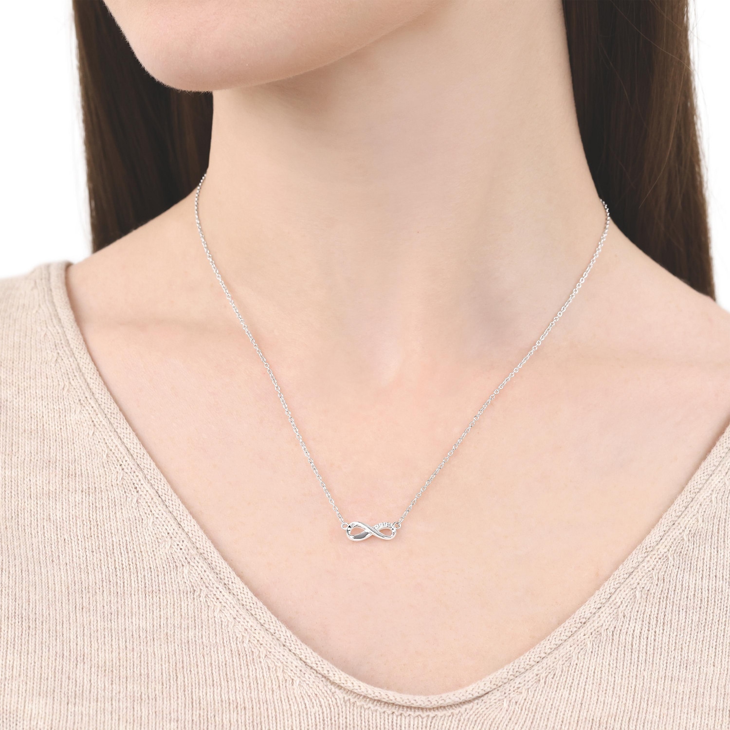 TOM TAILOR Kette mit Anhänger »Schmuck Geschenk Silber 925 Infinity Unendlichkeitsschleife« mit Zirkonia (synth.)