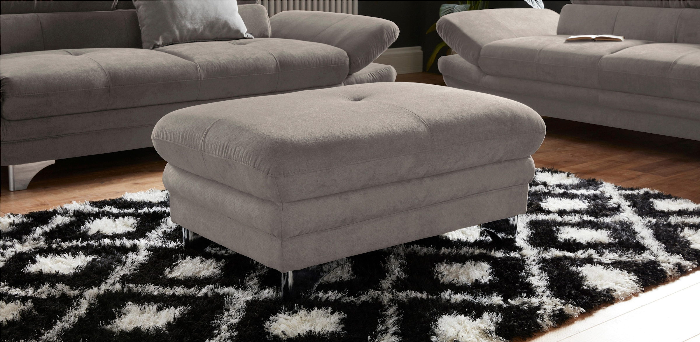 COTTA Polstergarnitur »Enterprise« Set,  Set bestehend aus 2,5-Sitzer mit Arm- & Kopfteilverstellung & Hocker