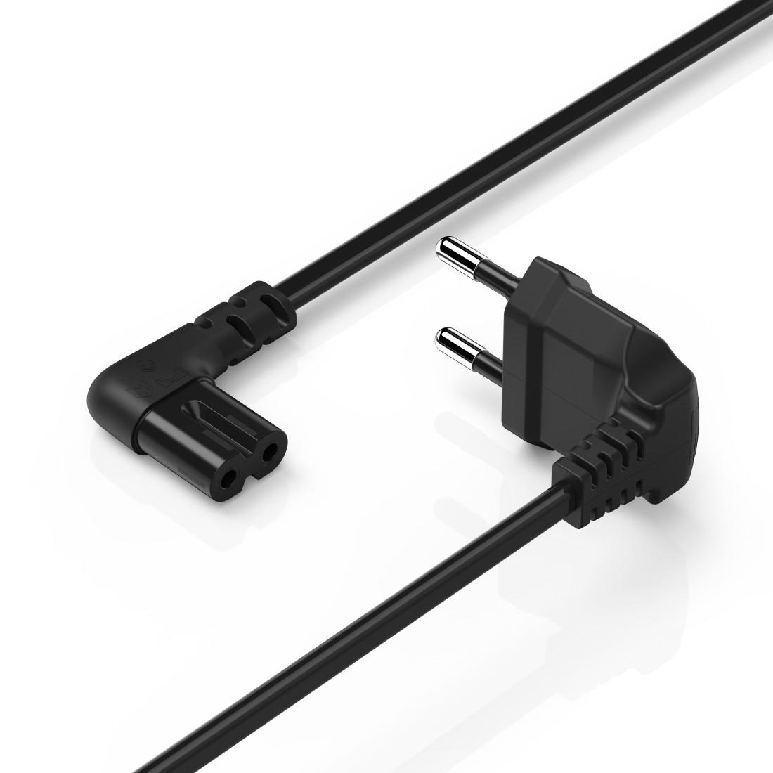 Hama Netzkabel »Netzkabel, beidseitig gewinkelt, Euro Stecker, Doppelnut, C7, 1,5 m«, Typ C (Eurostecker), 150 cm