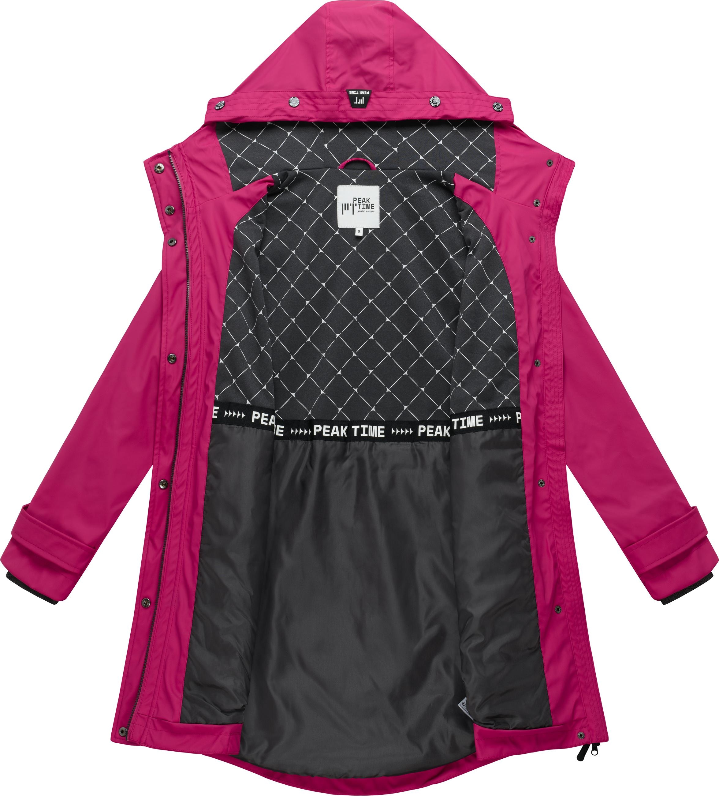 PEAK TIME Regenjacke »L60042« mit Kapuze stylisch taillierter Regenmantel für Damen