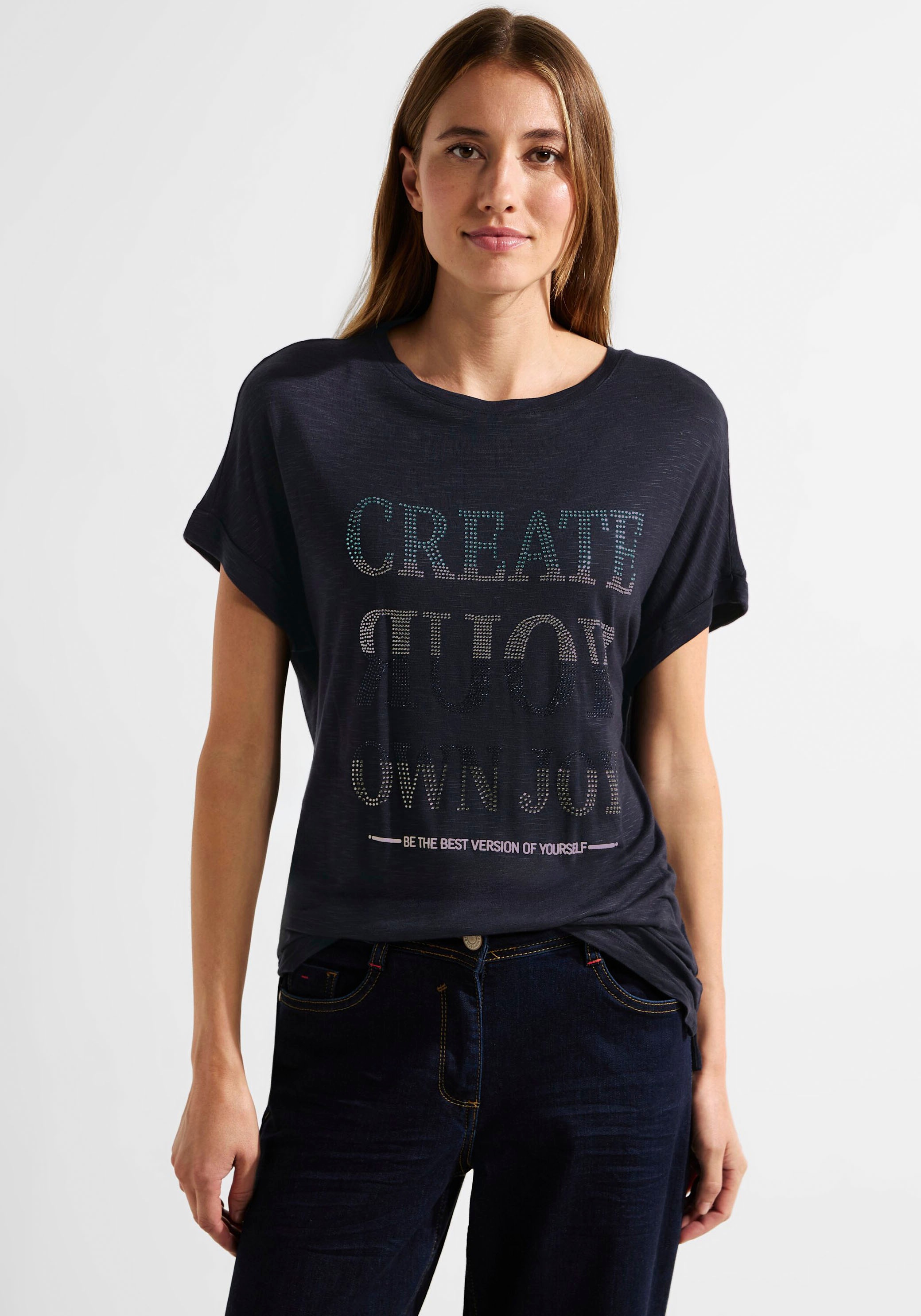 T-Shirt, Cecil | Dekosteinen mit für kaufen BAUR