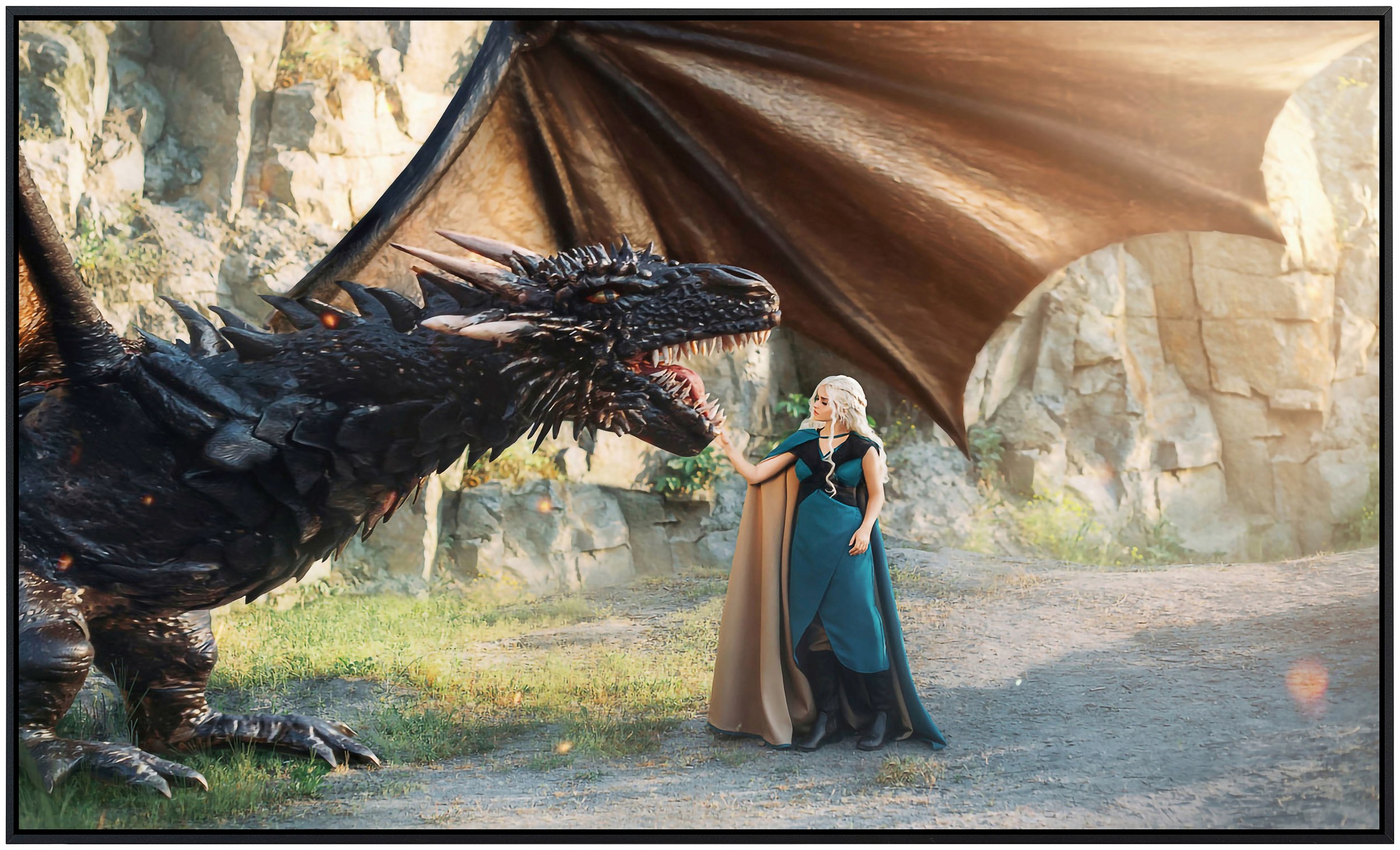 Papermoon Infrarotheizung »Frau mit Drache« sehr angenehme Strahlungswärme