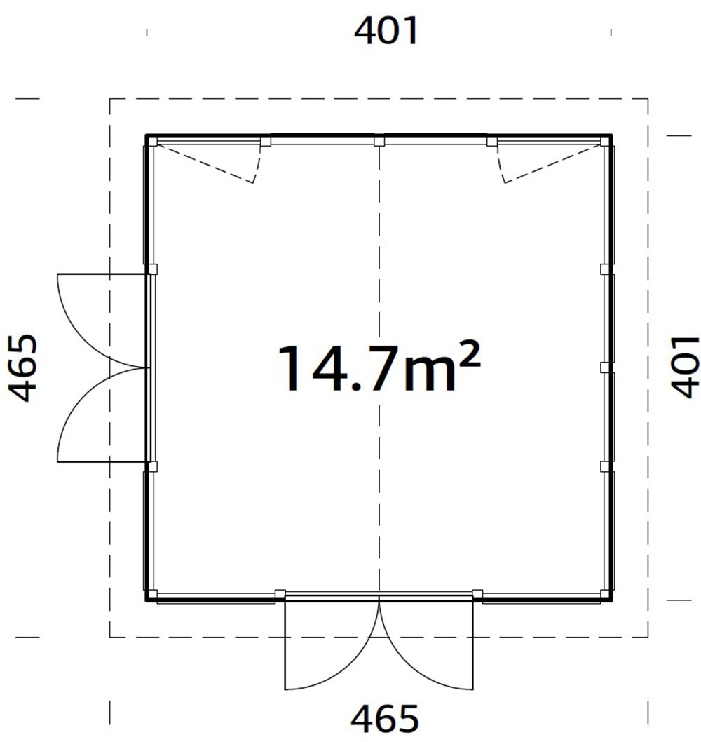 Palmako Holzpavillon »Isabella« BxTxH: 465x465x315 cm