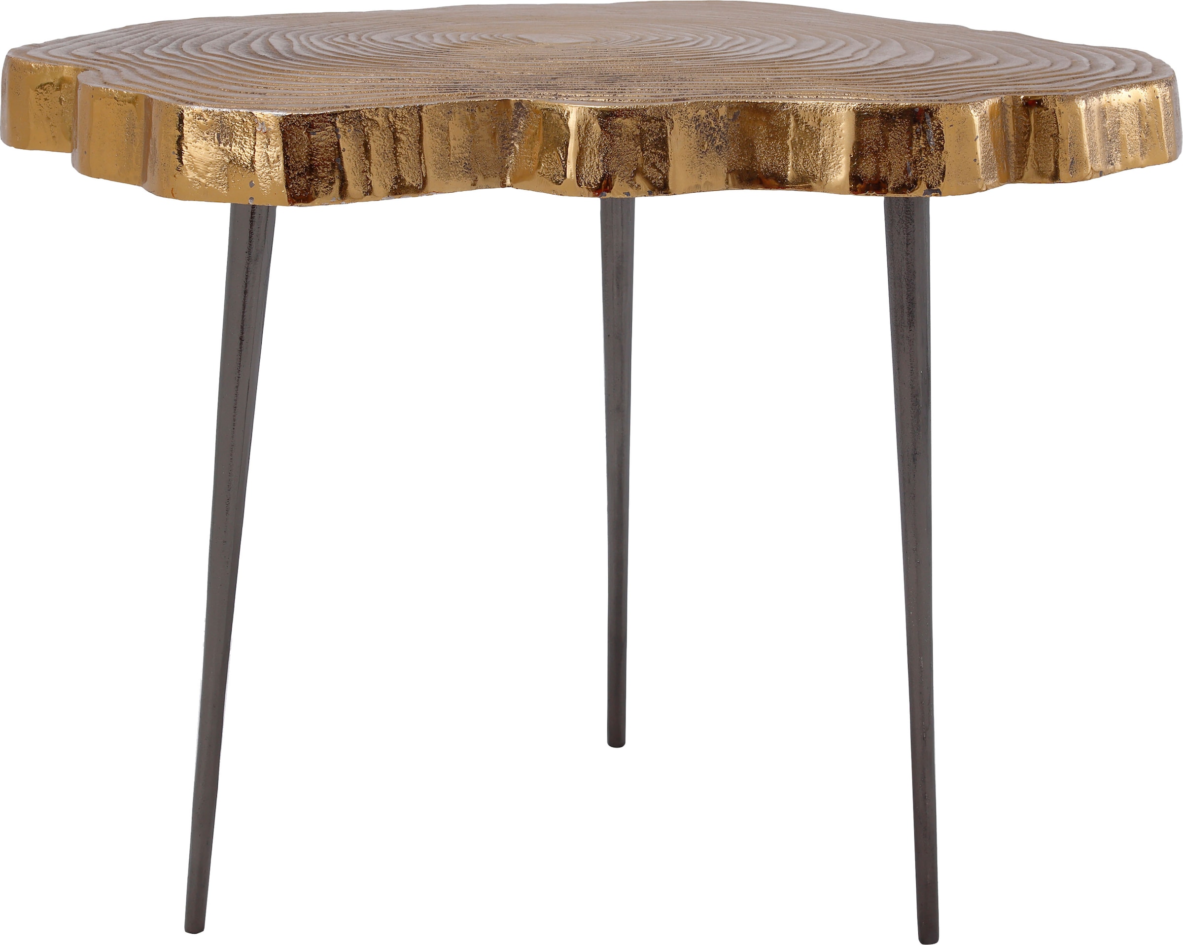 Kayoom Beistelltisch »Wood Art 225, detailverliebter Beistelltisch, edler Look«, (1 St.), Dekorativer Beistelltisch, Baumscheiben-Design, Retro-Look