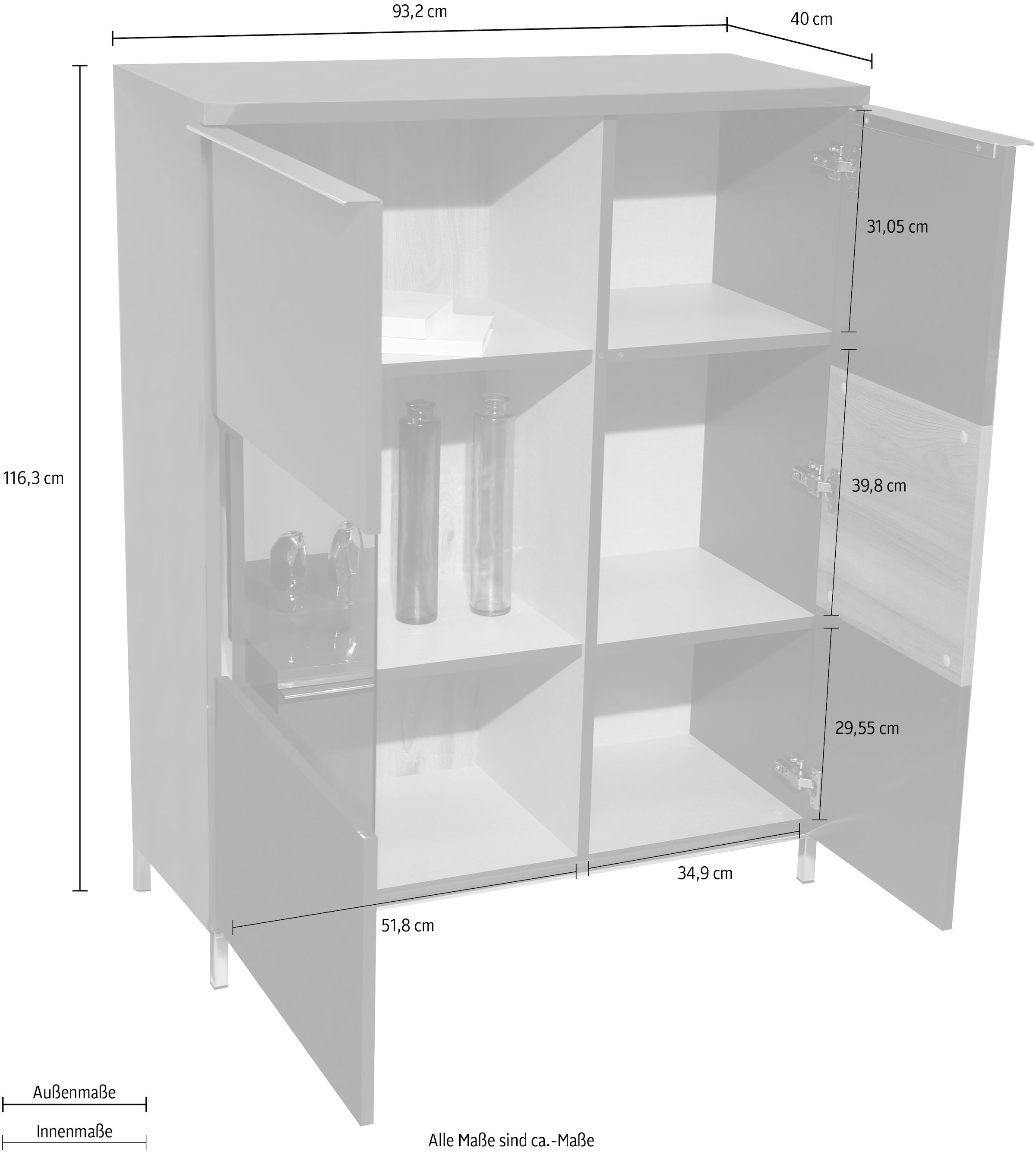 Places of Style mit »Onyx«, BAUR Vitrine Soft-Close-Funktion 