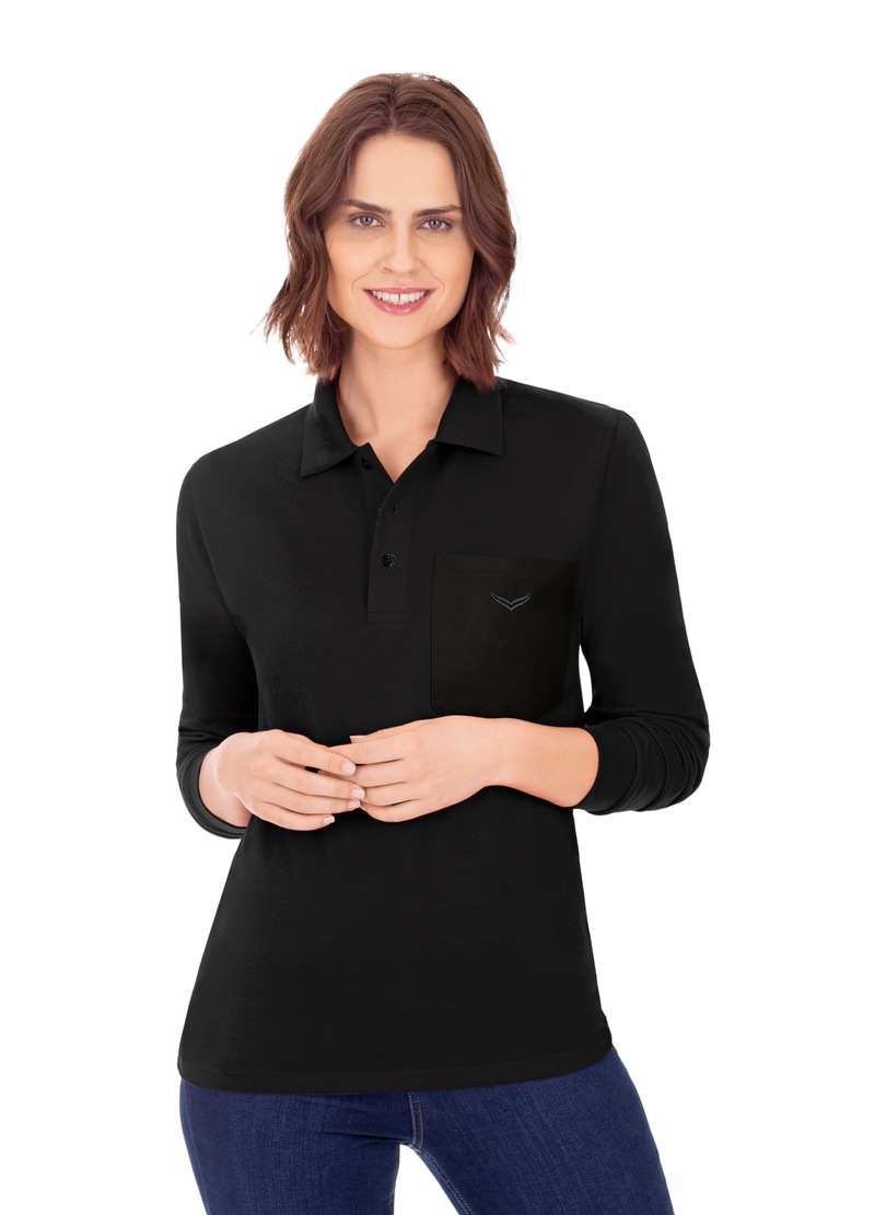 Trigema Poloshirt »TRIGEMA Langarm Poloshirt aus Baumwolle«