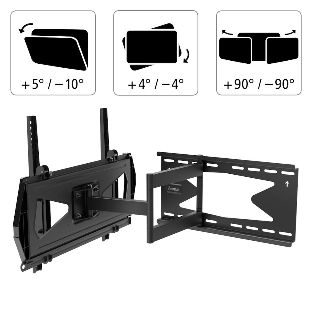 Hama TV-Wandhalterung »FULLMOTION, Wandhalterung, Schwarz, 81-165 cm (32-65"), 43",50",55"«, bis 165 cm Zoll