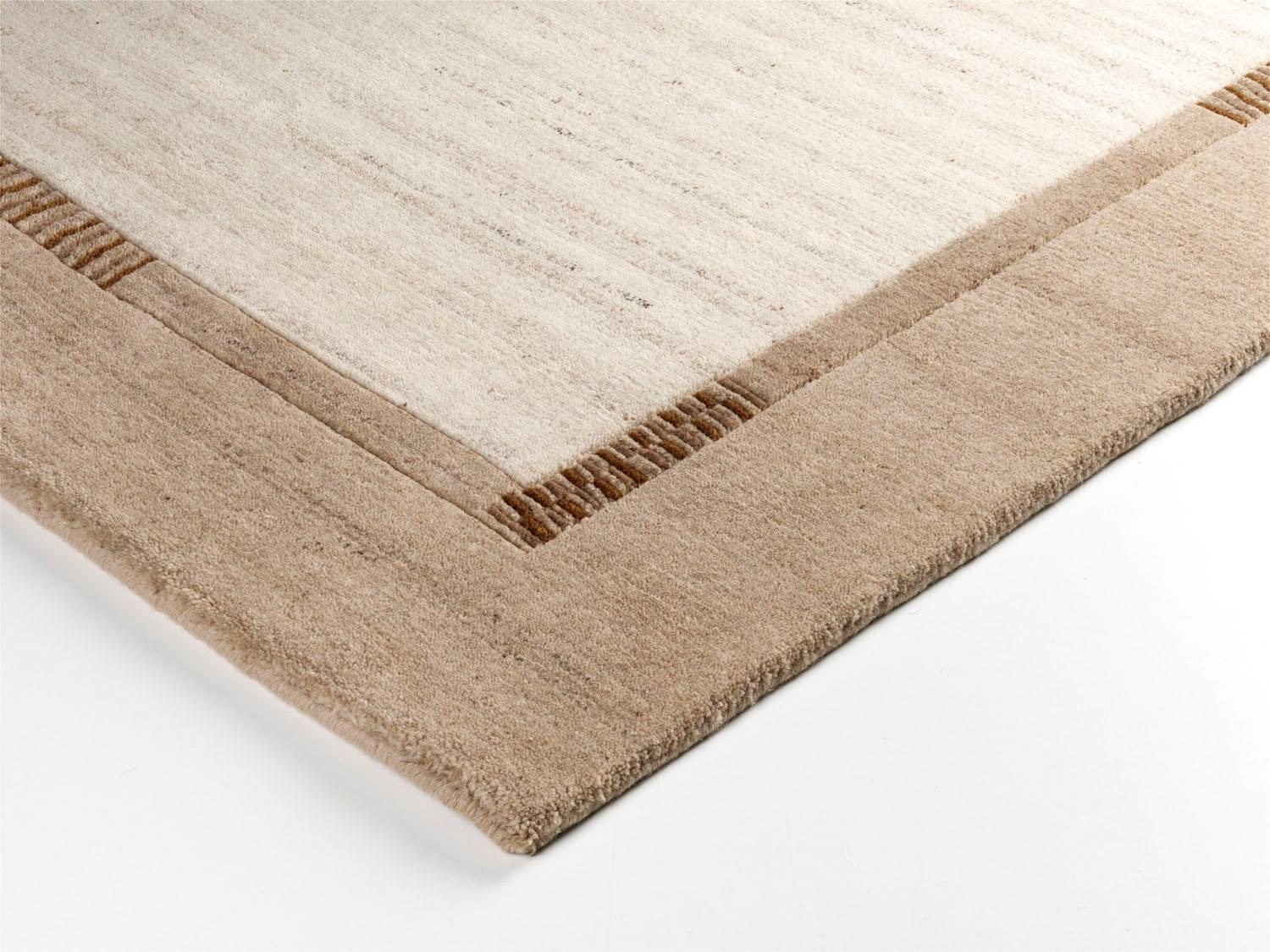 Wollteppich OCI DIE TEPPICHMARKE "Jowea Emotion" Gr. 1, beige, B:70cm H:9mm L:140cm, Wolle, Teppiche, reine Wolle, handgeknüpft, Wohnzimmer 2