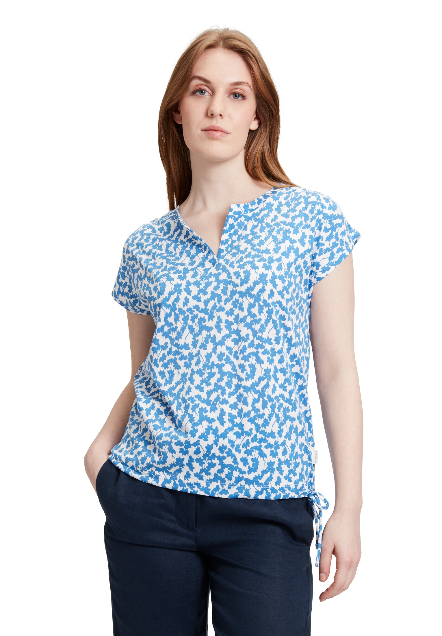 Betty&Co Kurzarmshirt "Betty & Co Damen Casual-Shirt mit Tunnelzug", (1 tlg günstig online kaufen