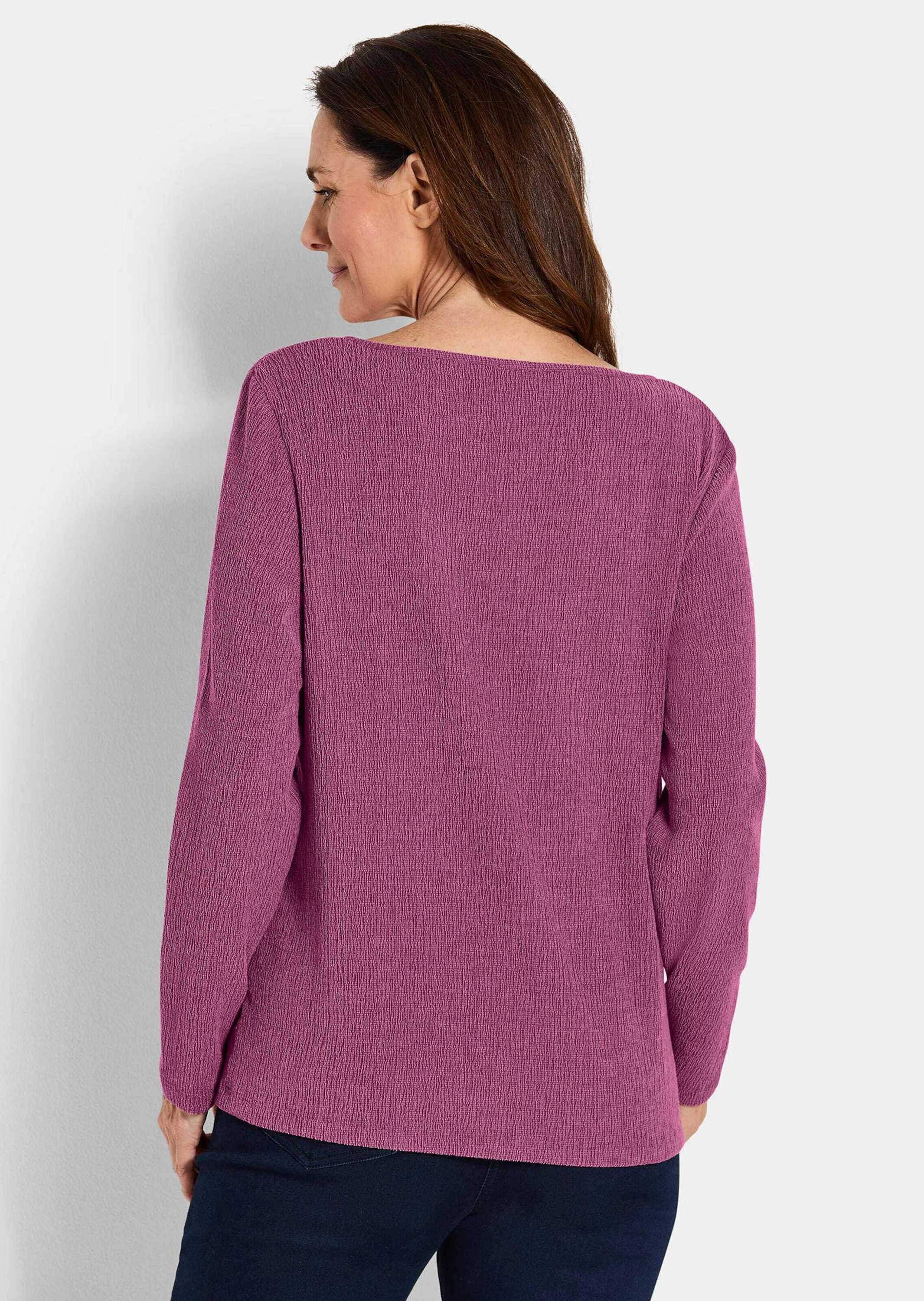 GOLDNER Langarmshirt »Jersey-Shirt in Krepp-Optik«