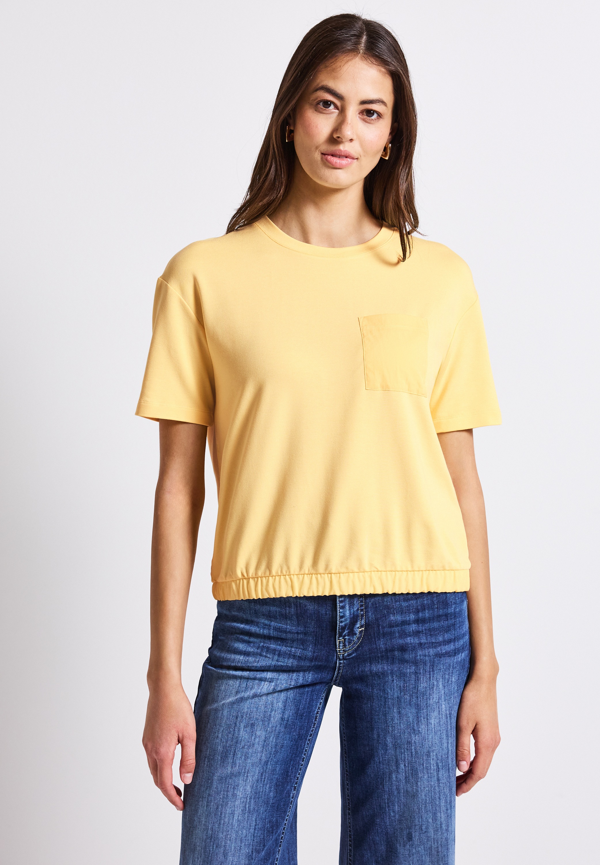 STREET ONE T-Shirt, aus elastischem Materialmix günstig online kaufen
