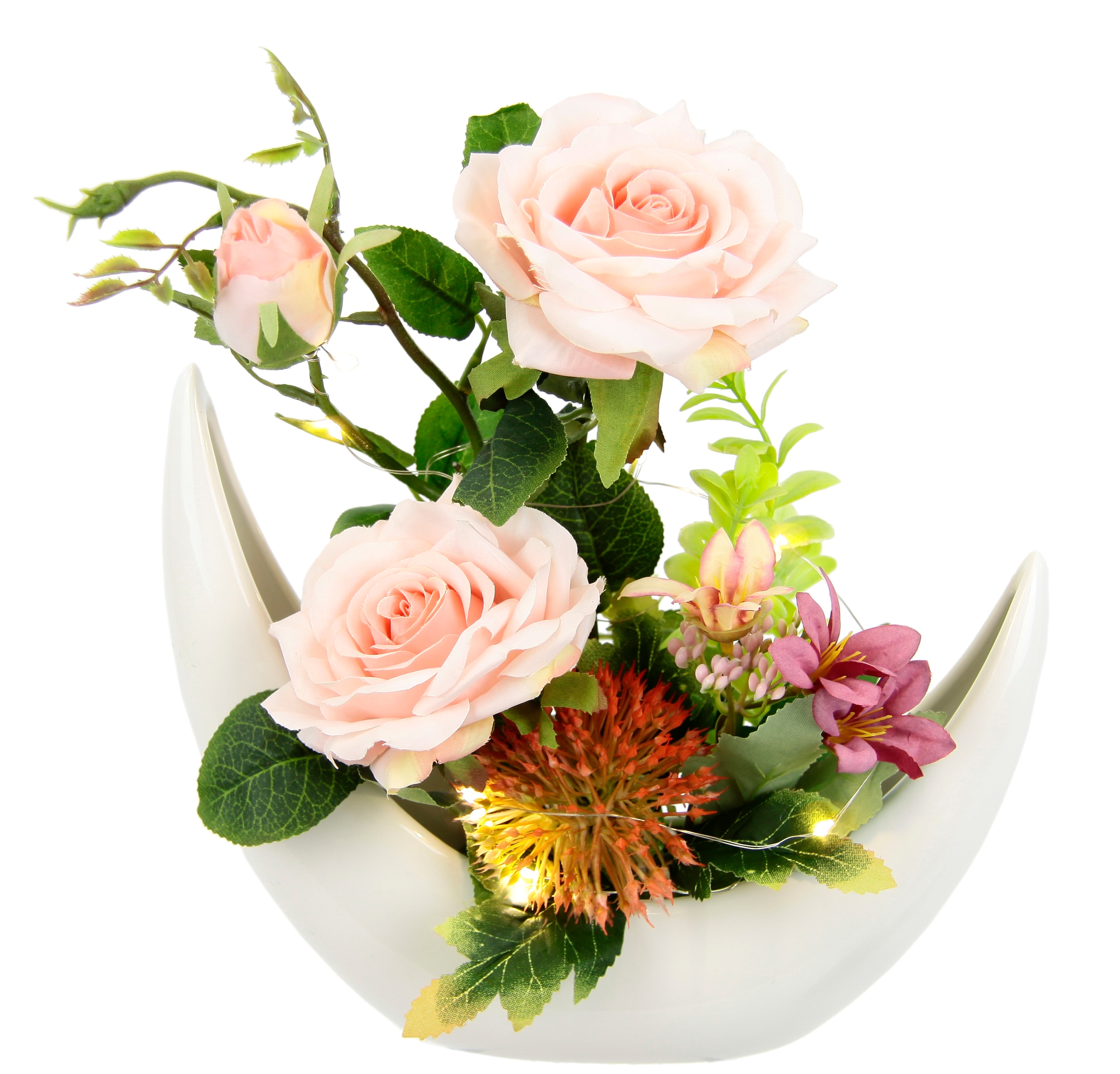 I.GE.A. Kunstblume "Arrangement Rosen in Vase", In Keramikvase Blumengestec günstig online kaufen