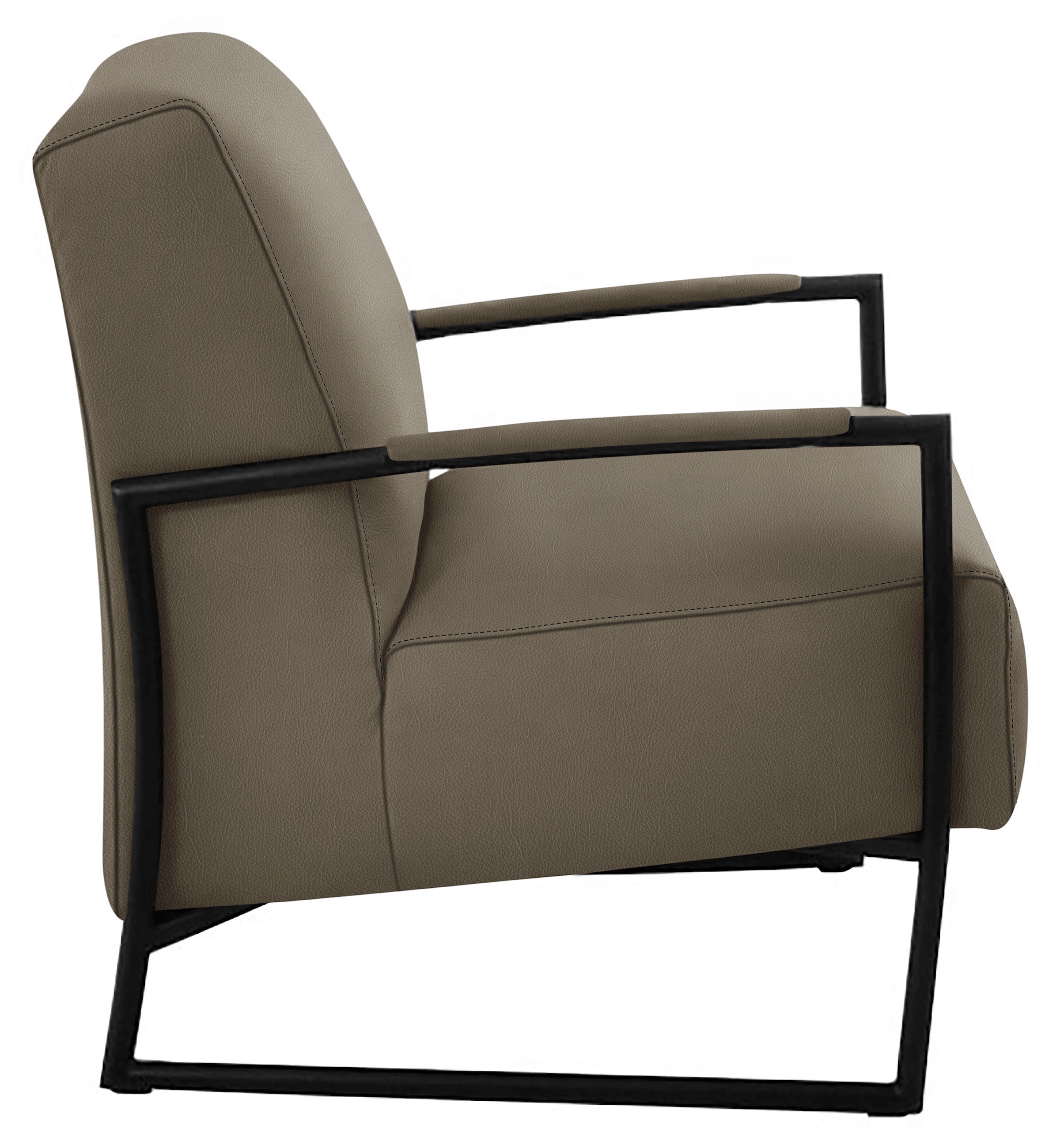 K+W Komfort & Wohnen Cocktailsessel, mit bezogenen Armlehnen, Gestell in Metall schwarz Struktur
