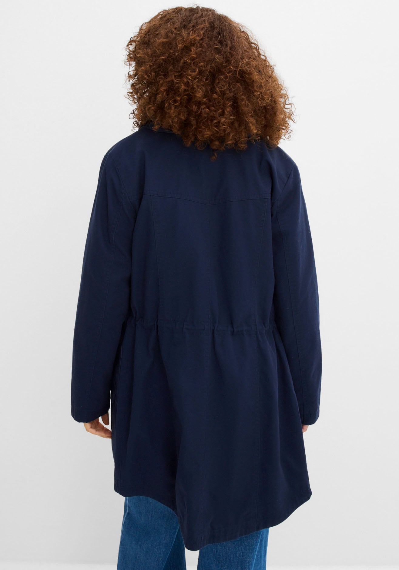 bonprix Parka »Baumwoll-Kurzparka mit Stehkragen, talliert« mit Kapuze taillierte Passform, mit Stehkragen und Tunnelzug