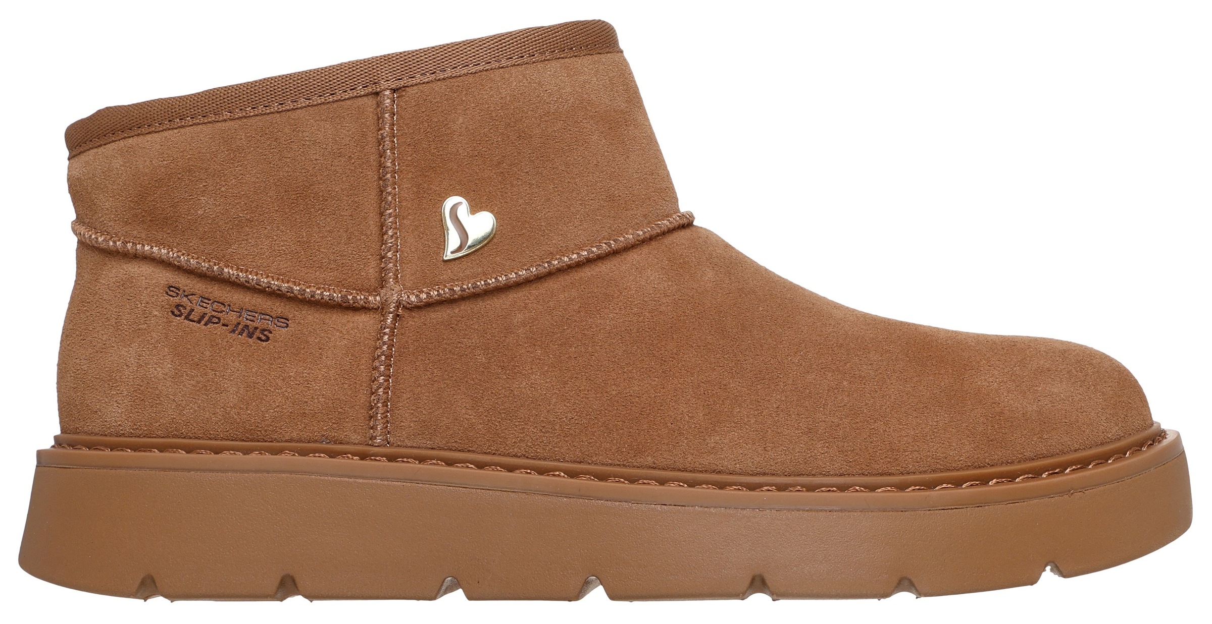 Winterboots SKECHERS "KEEPSAKES COZY-COZY MINI", Damen, Gr. 36, braun, Veloursleder, Schuhe Winterboots, Snowboots, Schlupfstiefel mit Plateausohle 3