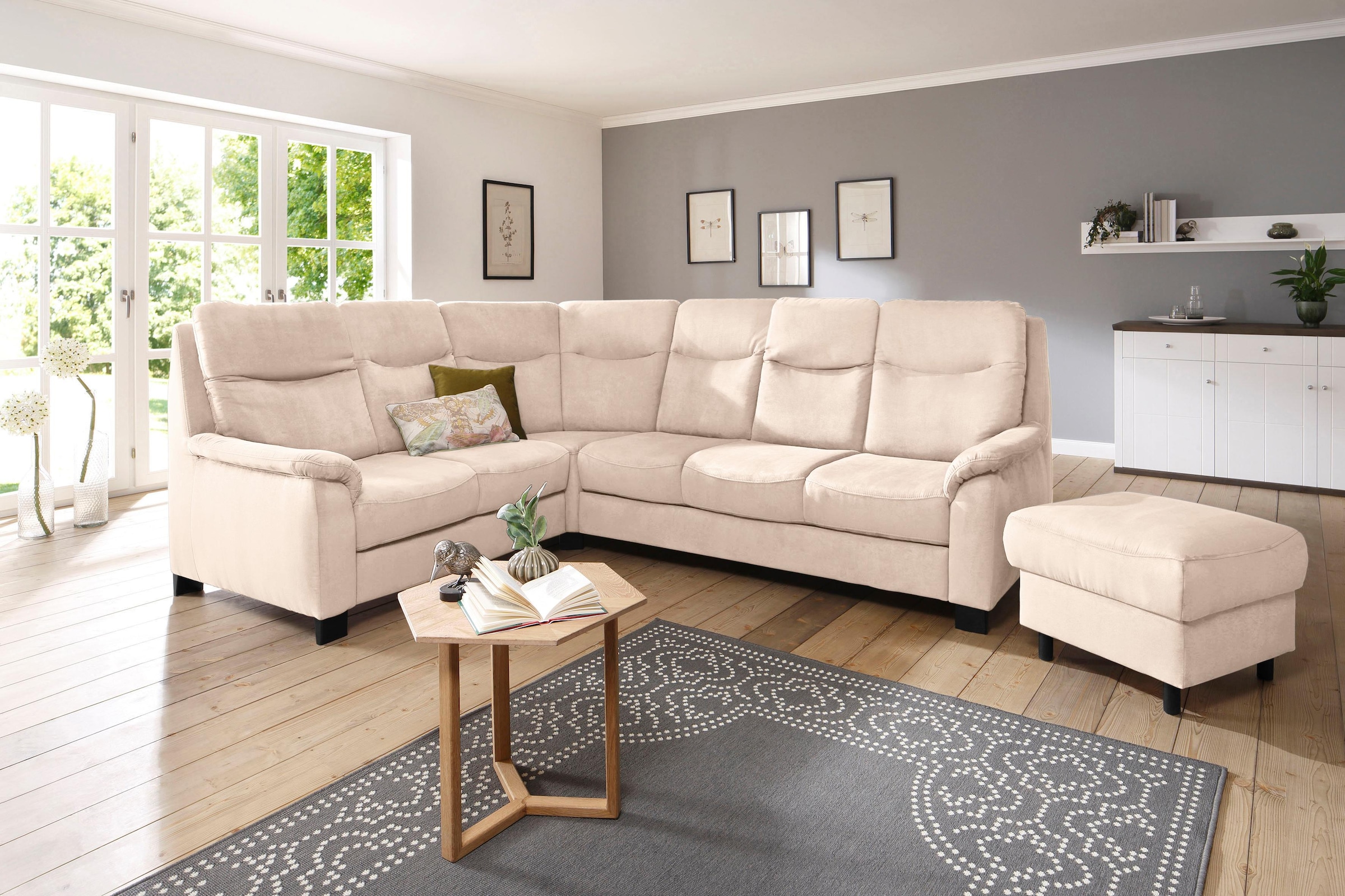 OTTO home Ecksofa "Boccaccio L-Form" mit Federkern, incl. Kopfteilverstellung, wahlweise Schlaffunktion