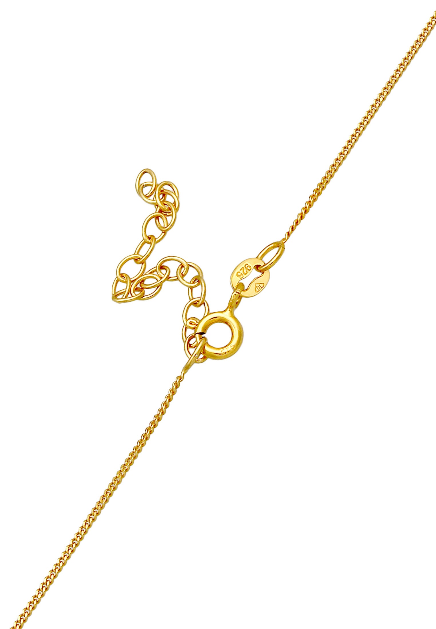 Elli Kette mit Anhänger »Halskette Basic Plättchen Rund Emaille 925 Silber«