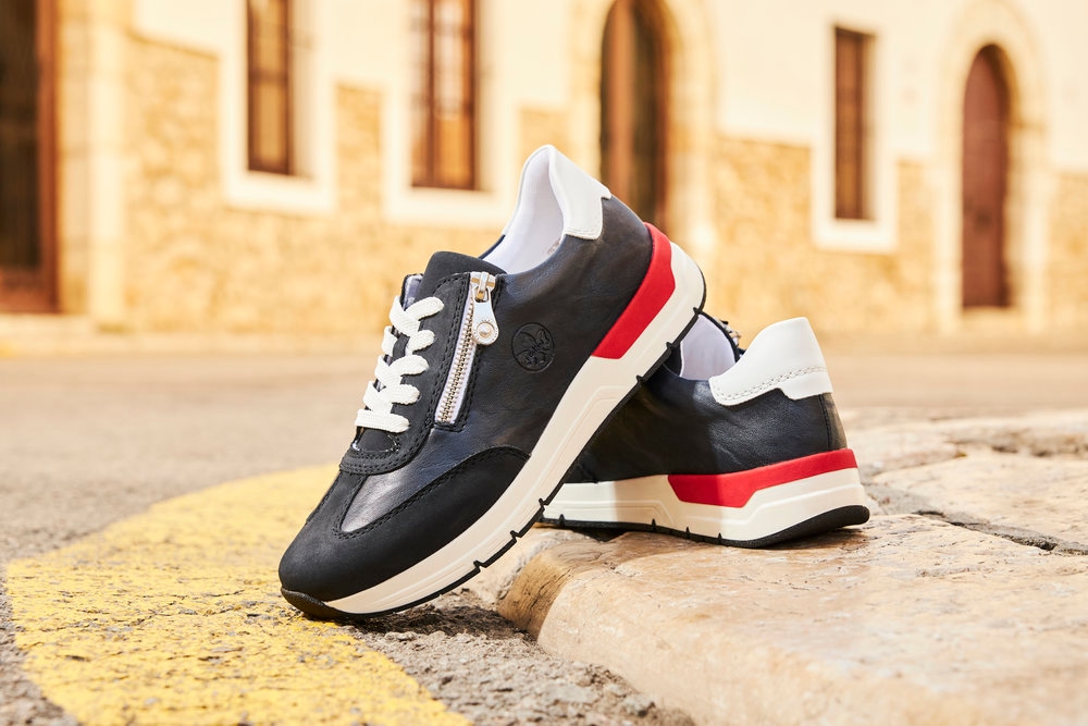 Rieker Keilsneaker, Halbschuh, Freizeitschuh, Schnürschuh mit seiltichem Reißverschluss