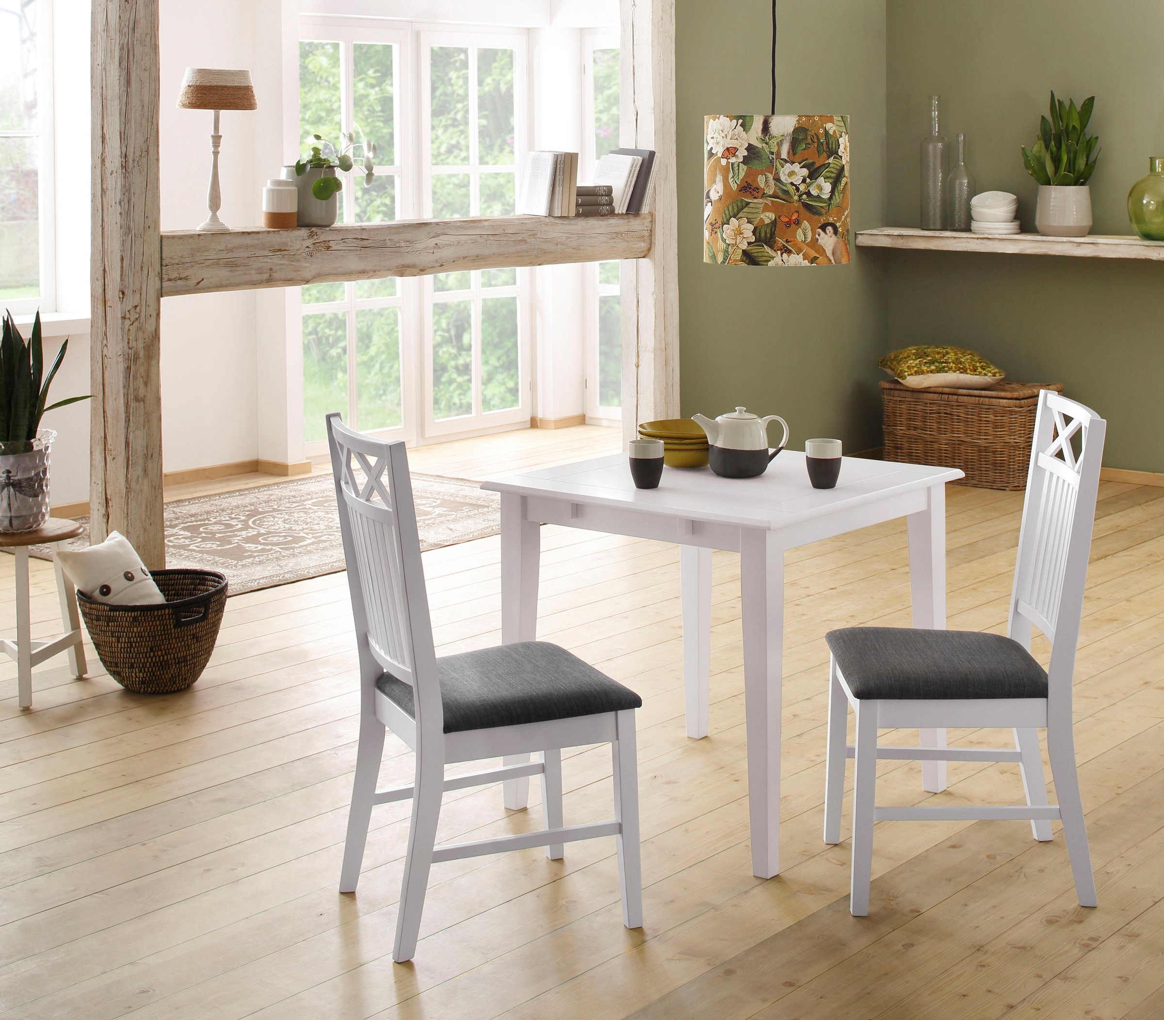 OTTO home Essgruppe "Olvera" Set, 3 Stk. tlg. bestehend aus Esstisch 80 cm, günstig online kaufen