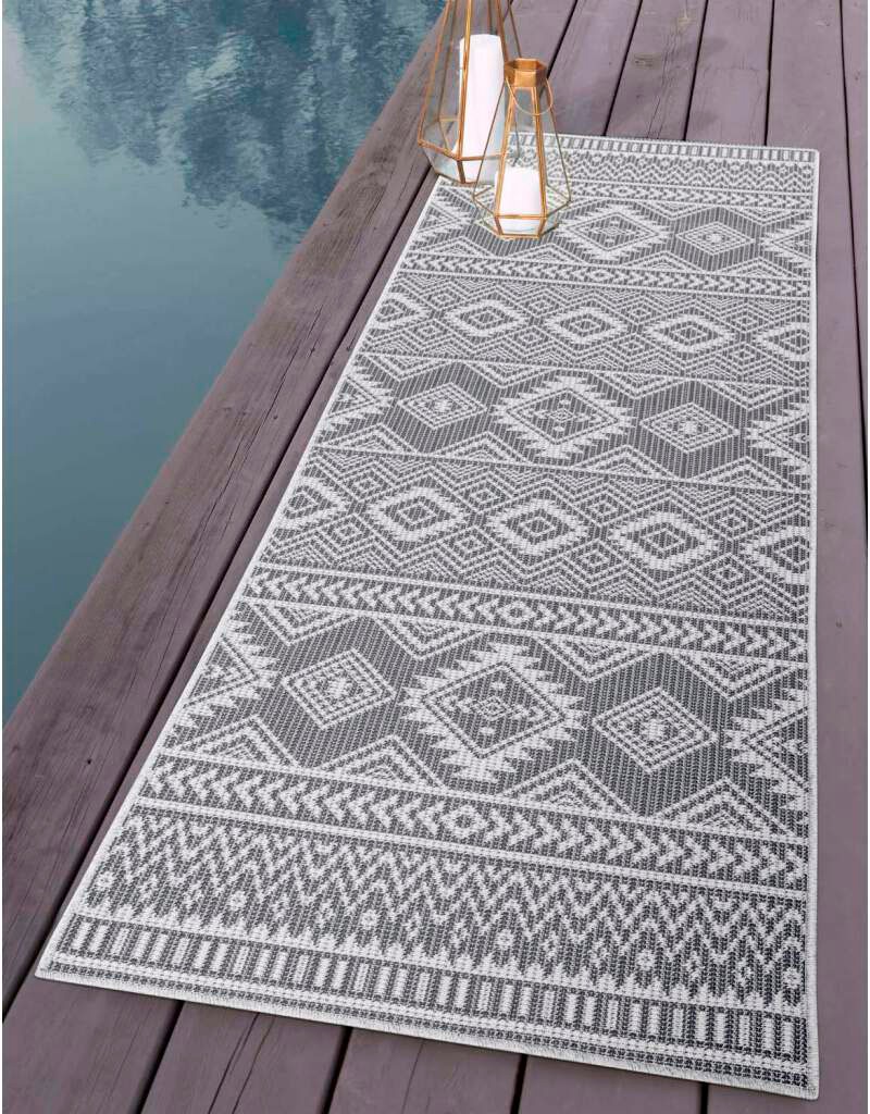 Carpet City Outdoorteppich "PALM 3522" rechteckig 5 mm Höhe Läufer, Wetterf günstig online kaufen