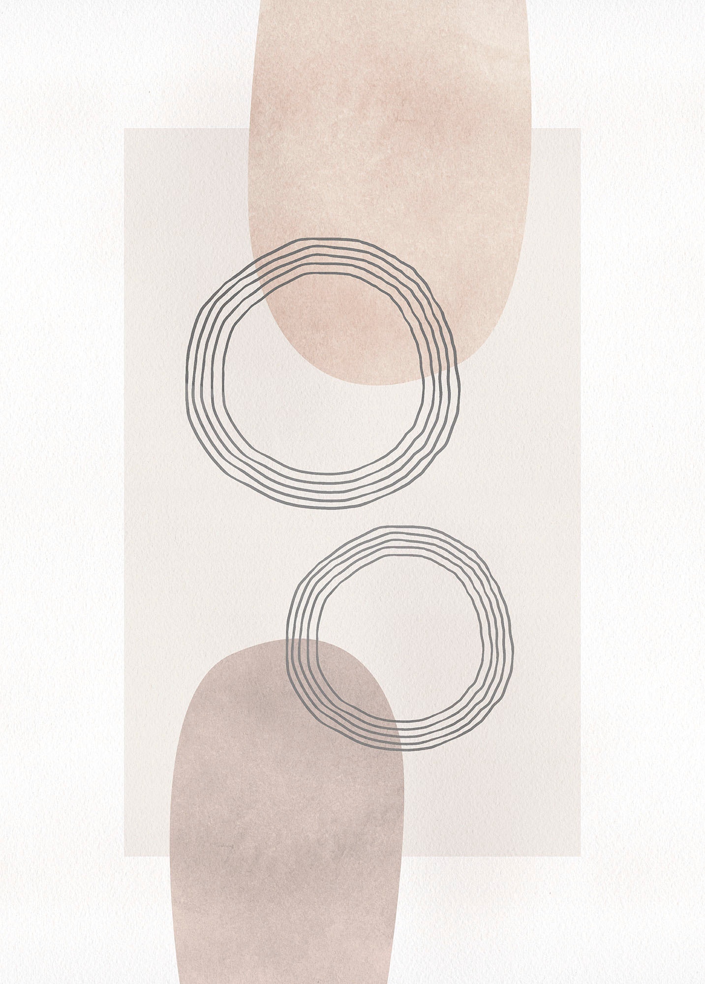 Komar Bild "Line Art Circles" Natur 1 Stk. tlg. Wandbild zur Dekoration - o günstig online kaufen