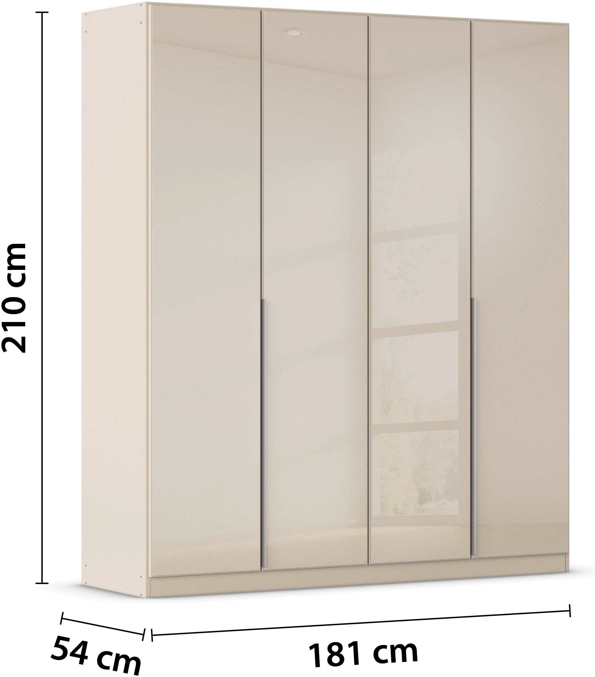 rauch Drehtürenschrank »Kleiderschrank Kleiderschränke Schrank Garderobe AGORDO mit Glasfront«, (in zwei Griff-Farben), durchdachte Innenausstattung, in 6 Breiten und 2 Höhen MADE IN GERMANY