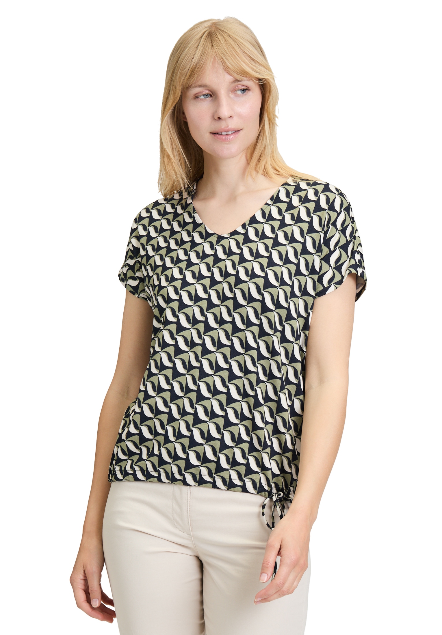 Betty Barclay Kurzarmshirt "Damen Printshirt mit V-Ausschnitt", 1 Stk. günstig online kaufen