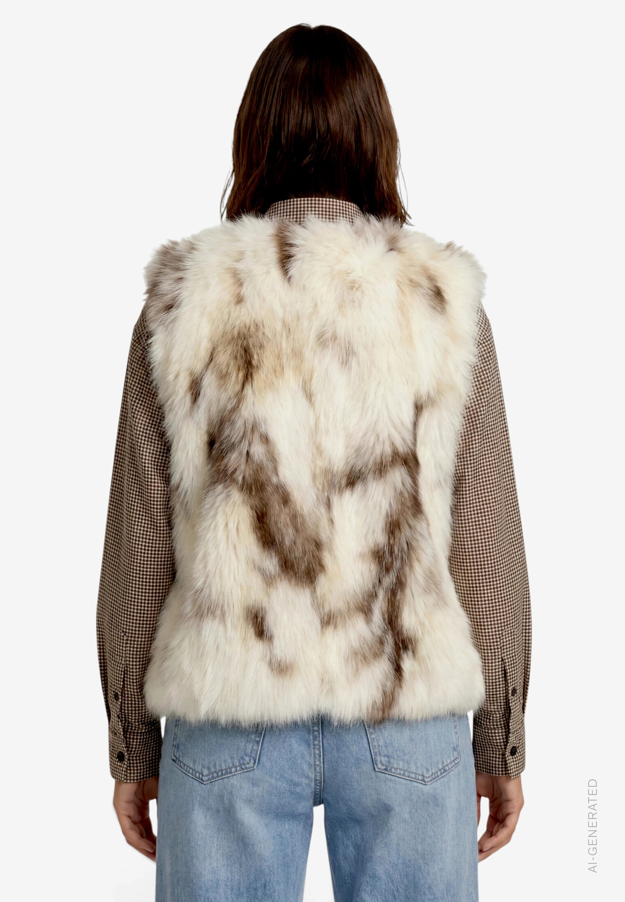 Zero Fellimitatweste Kunstfell-Weste mit Animalprint