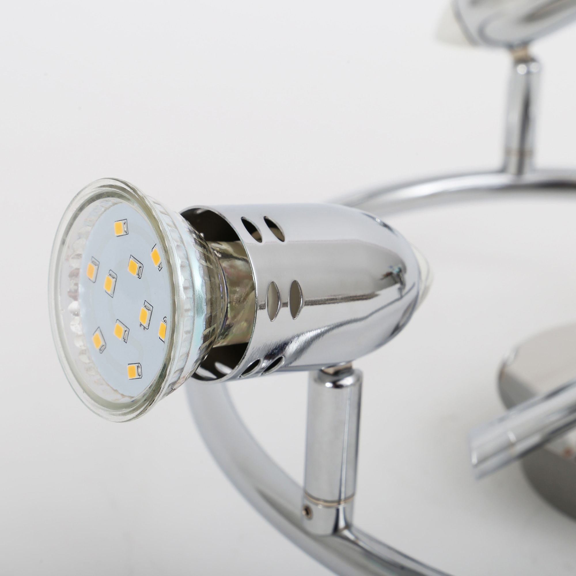 B.K.Licht LED Deckenleuchte, 3 flammig, Leuchtmittel GU10 | Leuchtmittel wechselbar, Deckenlampe, Deckenspots, Strahler, inkl. 3W 250lm, modern, chrom