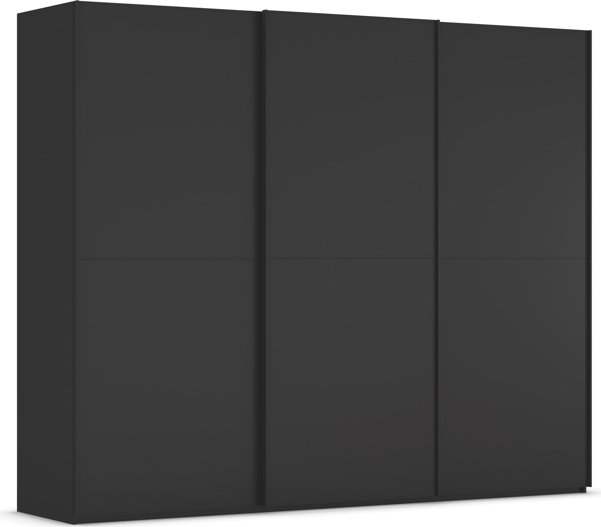 Schwebetürenschrank RAUCH, B:271cm H:223cm T:68cm, schwarz-weiß, Holzwerkstoff, Schränke, "Kleiderschrank Schrank Garderobe Schlafzimmerschrank