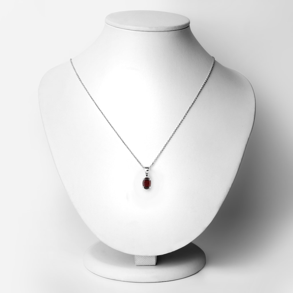 Vira Jewels Paar Ohrstecker »925-Sterling Silber rhodiniert Glänzend Granat bordeaux«