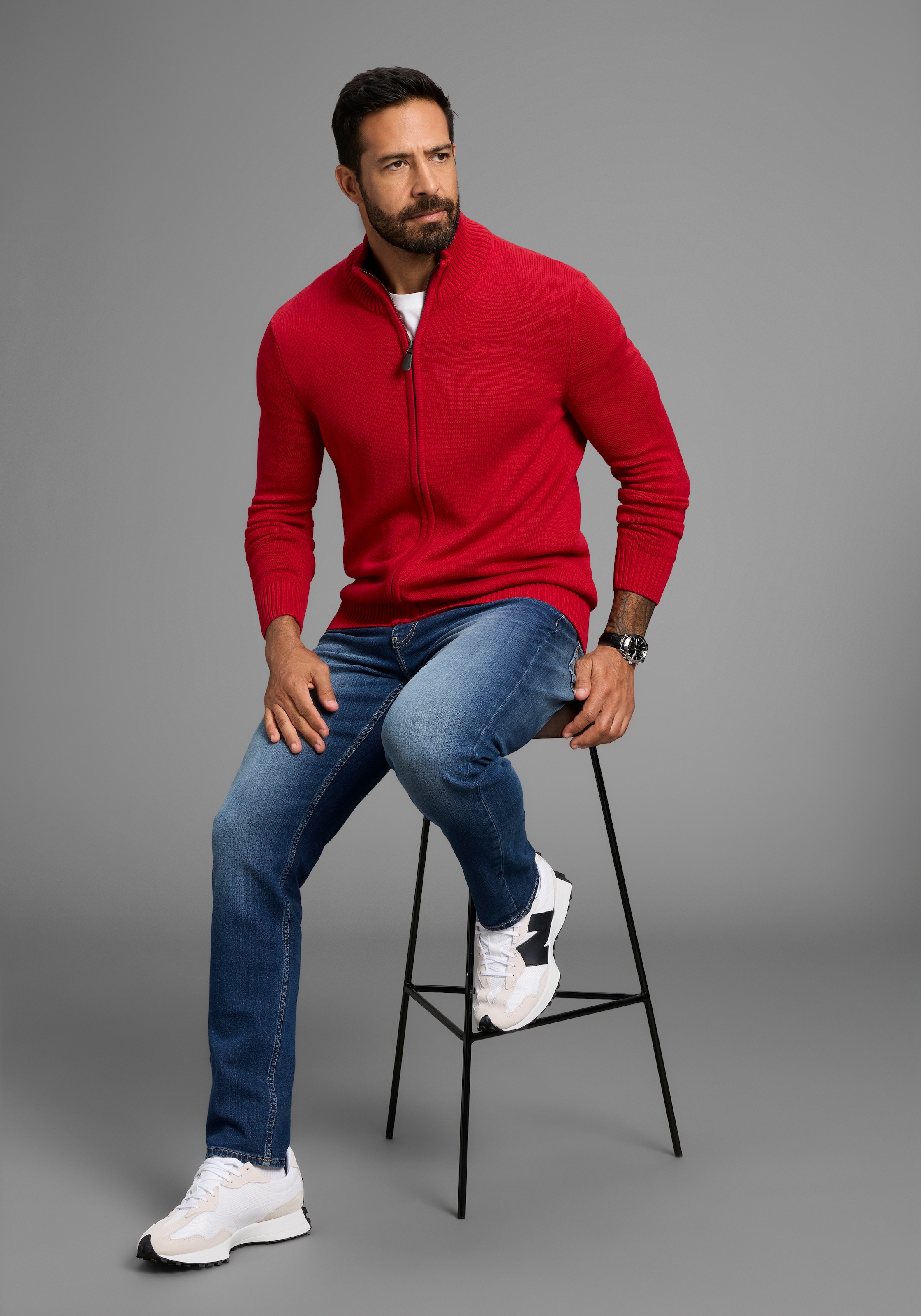 Man's World Strickjacke »neue Farben!«, aus Baumwollmischung