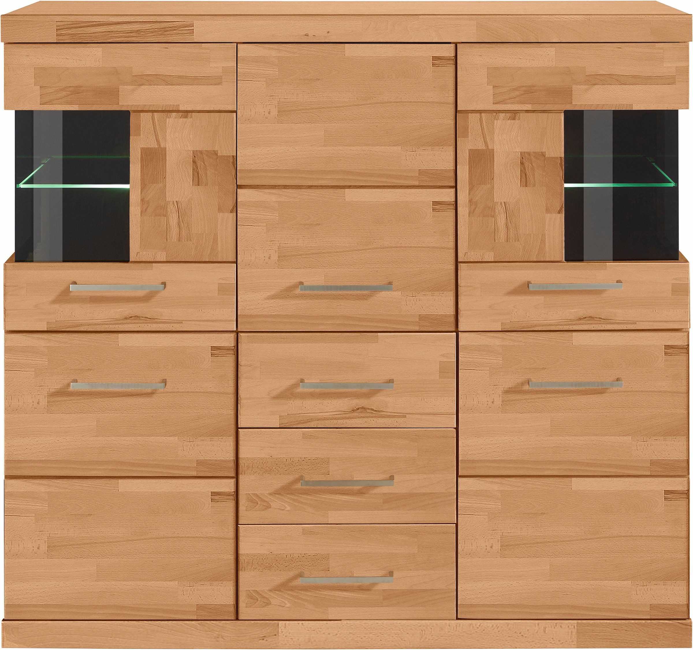 Home affaire Highboard »Ribe«, Breite 125 cm mit 2 Glastüren