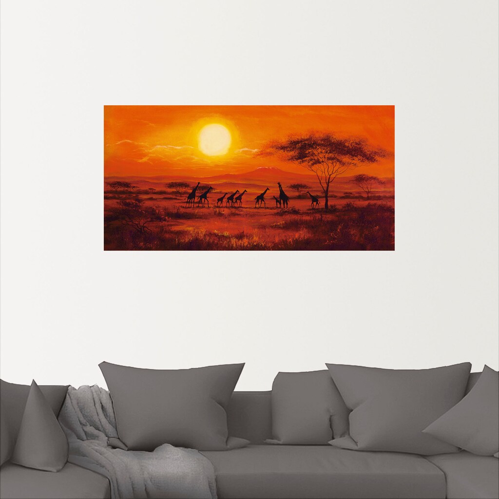 Artland Wandbild »Giraffenherde«, Afrika, (1 St.)