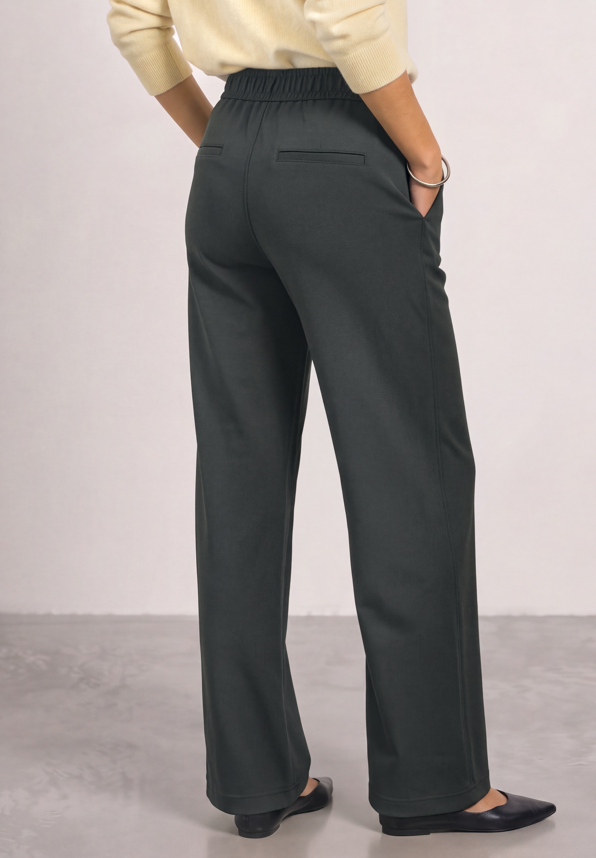 STREET ONE Stoffhose "Style Amalie" mit Gummizug und Schnalle / Stretch