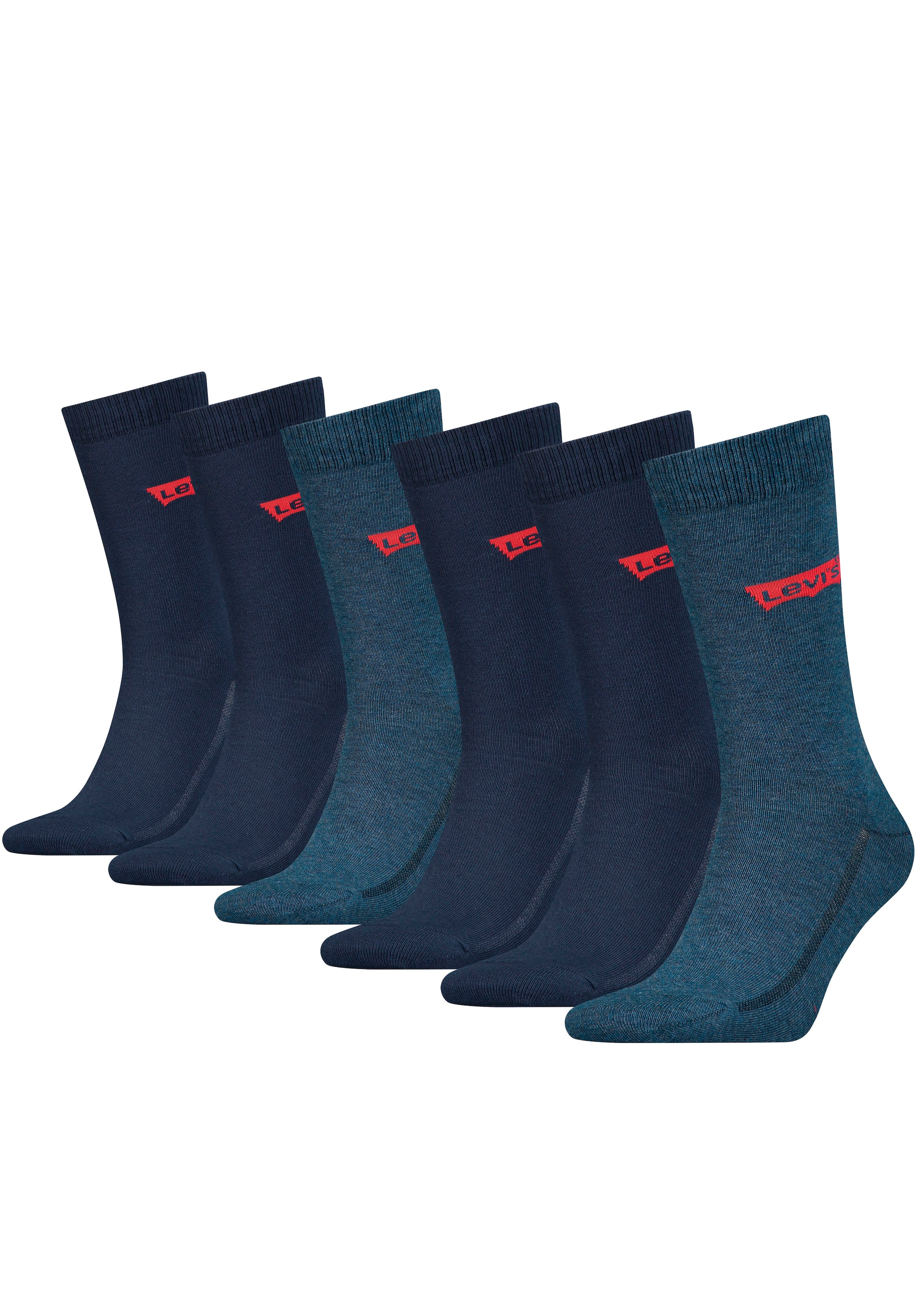 Levis Socken, (Packung, 6 Paar), mit breitem Logobund