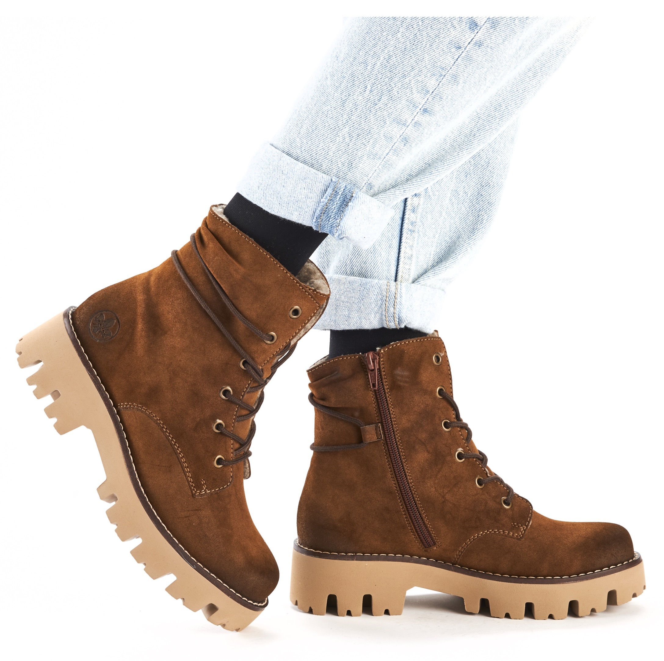Rieker Winterstiefelette, Schnürboots, Winterboots, Profilsohle, mit Innenreißverschluss