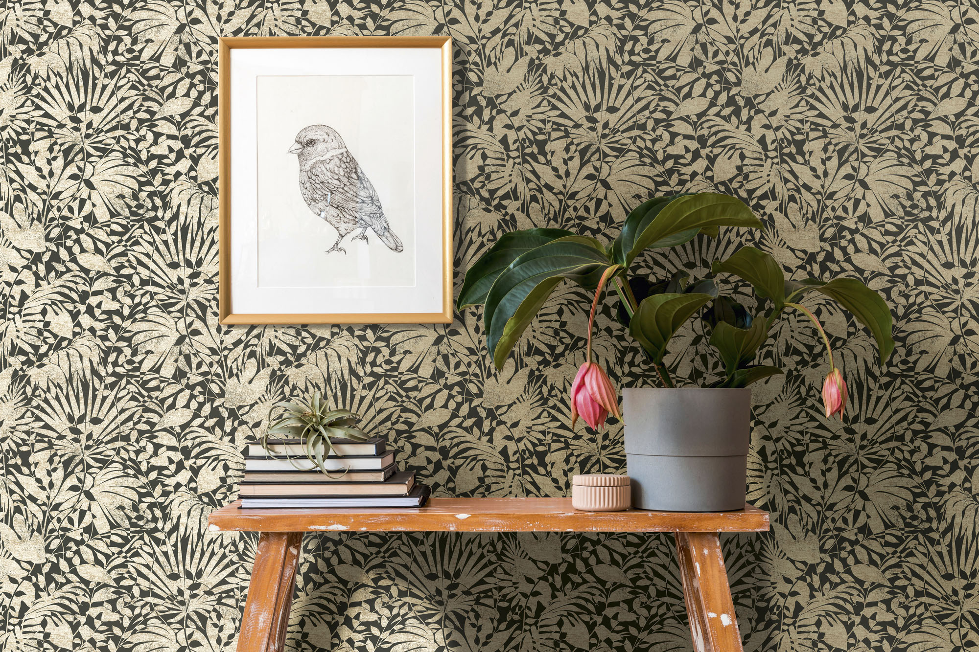 A.S. Création 1100000002199 "THE BOS Floral Blätter" abstrakt glänzend organisch strukturiert Florale Tapete Tapete Floral Tapeten Wohnzimmer Schlafzimmer Küche