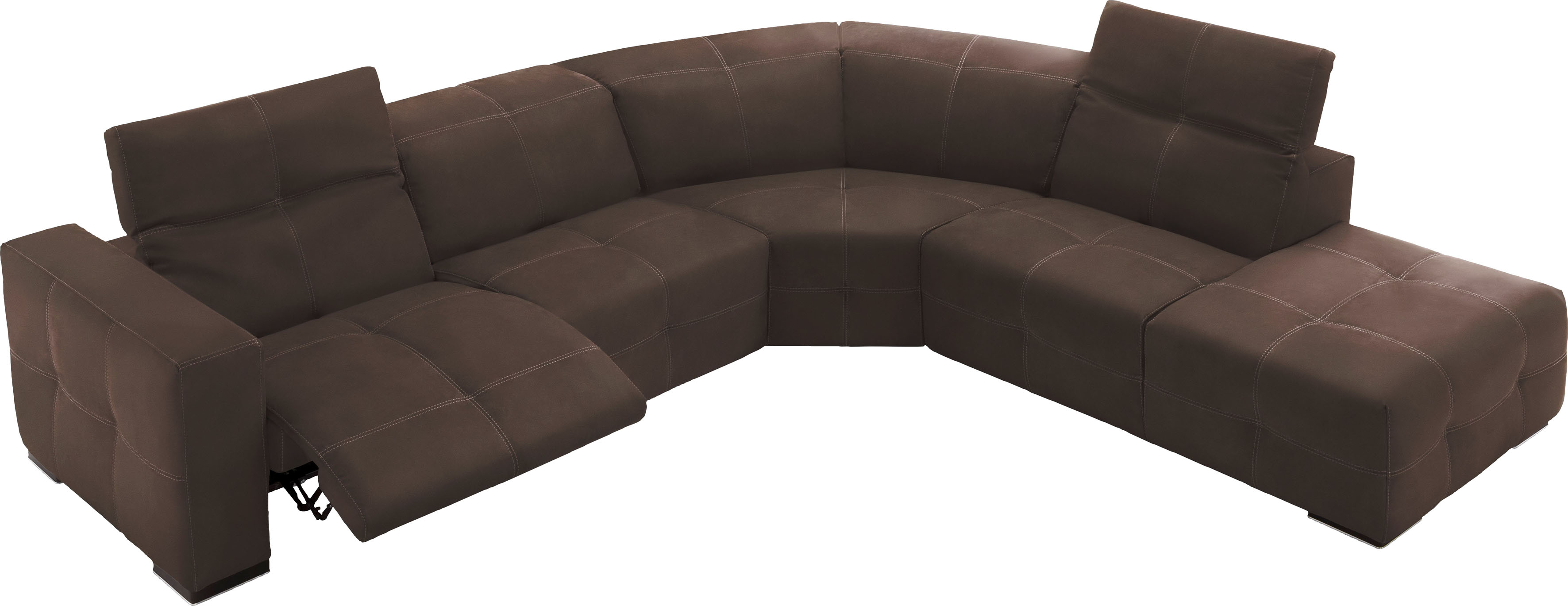 Egoitaliano Ecksofa "Sauvanne, Designsofa der Extraklasse, elegant und bequem, L-Form" wahlweise mit elektrischer Relaxfunktion, Kopfteilverstellung