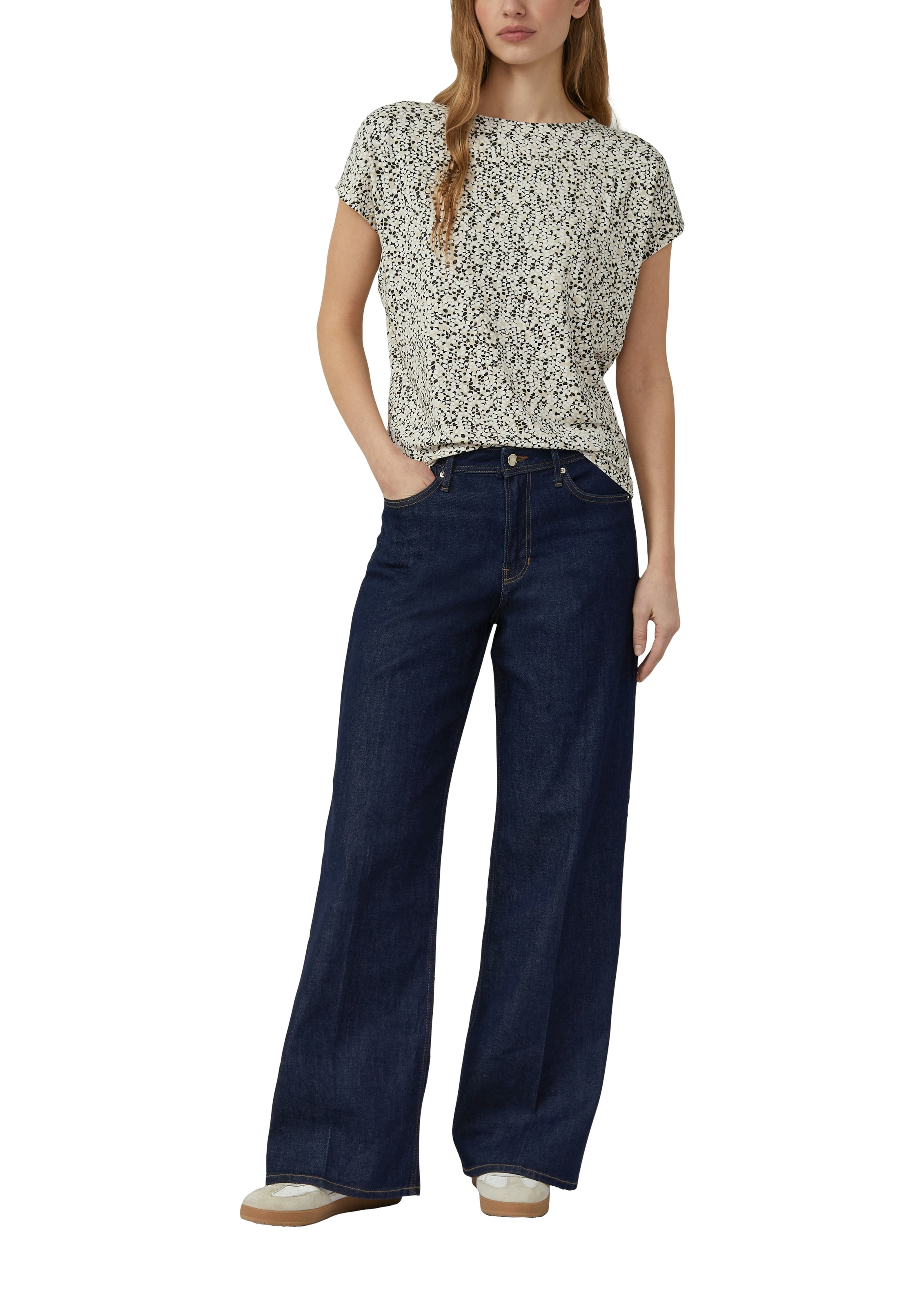 s.Oliver Kurzarmshirt Sommershirt mit grafischem Muster günstig online kaufen