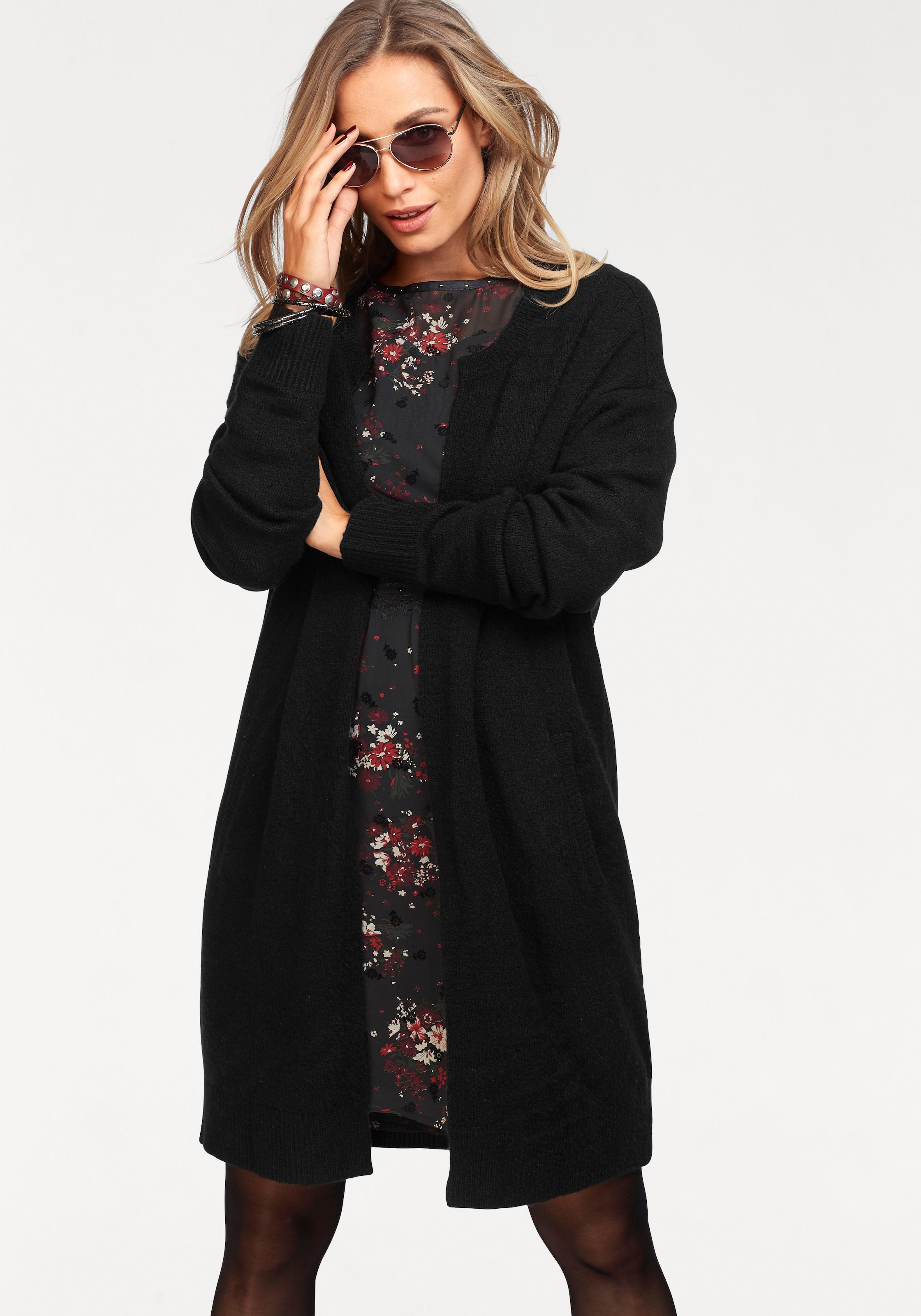 Aniston Strickjacke kaufen Ärmeln mit Langen | CASUAL online BAUR