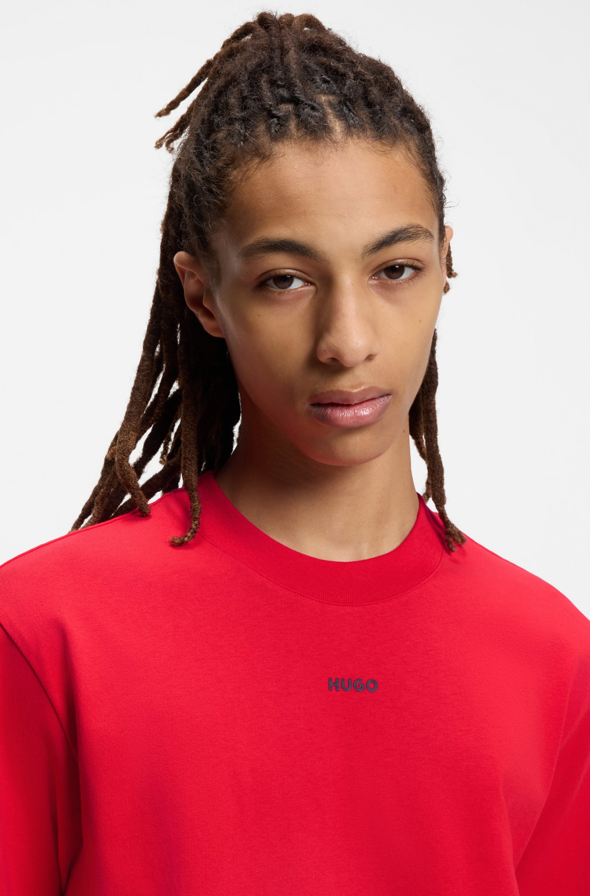 HUGO T-Shirt Rundhalsausschnitt, Relaxed Fit, Logo-Print günstig online kaufen