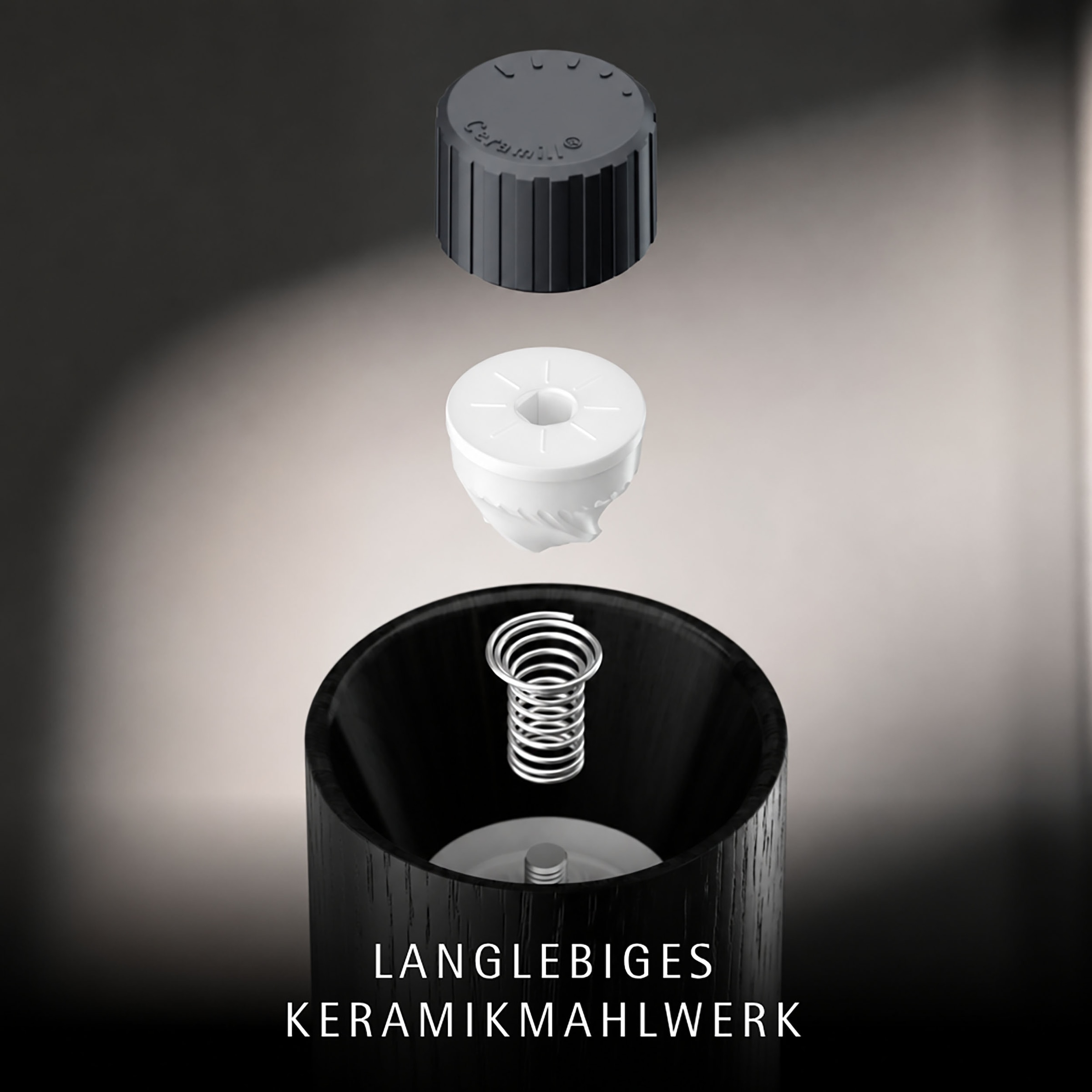 WMF Gewürzmühle »Nature« Keramikmahlwerk, einstellbarer Mahlgrad, Deckel, transparentes Glas