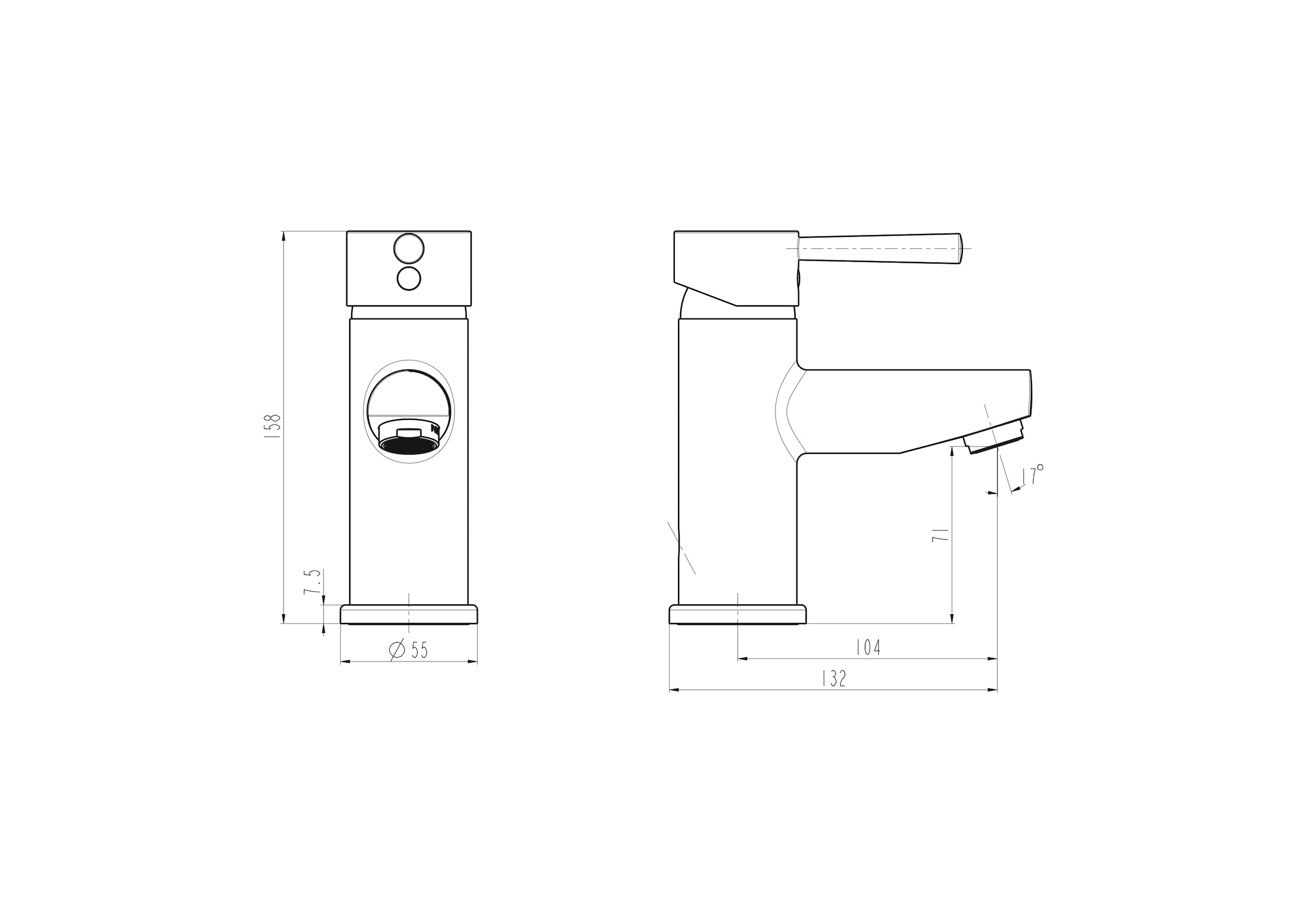 Schütte Waschtischarmatur »UNICORN«, mit Zugstange, mit Ablaufgarnitur, Mischbatterie, Chrom, Hochdruck