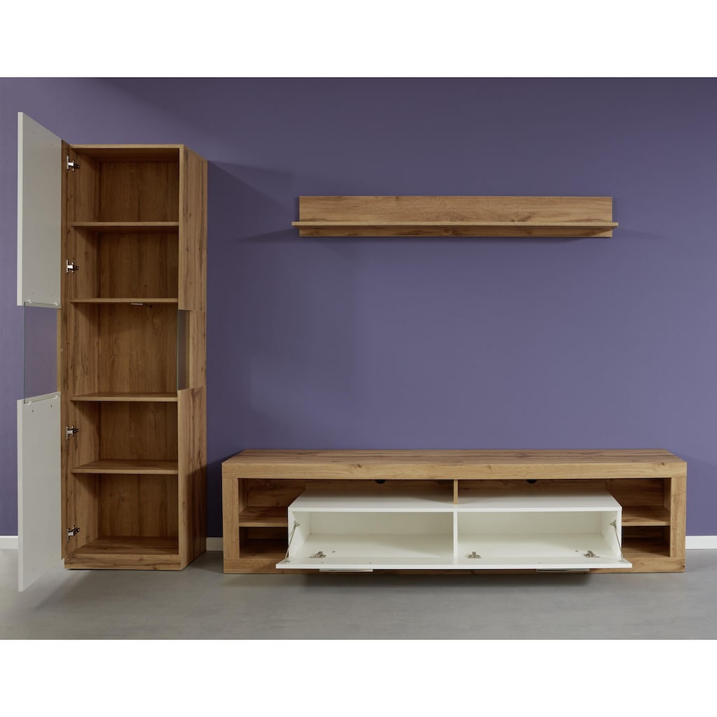 INOSIGN Wohnwand »Gwendolyn«, (Set, 3 St.), pflegeleichtes Design, Beleuchtung optional, vielseitig kombinierbar