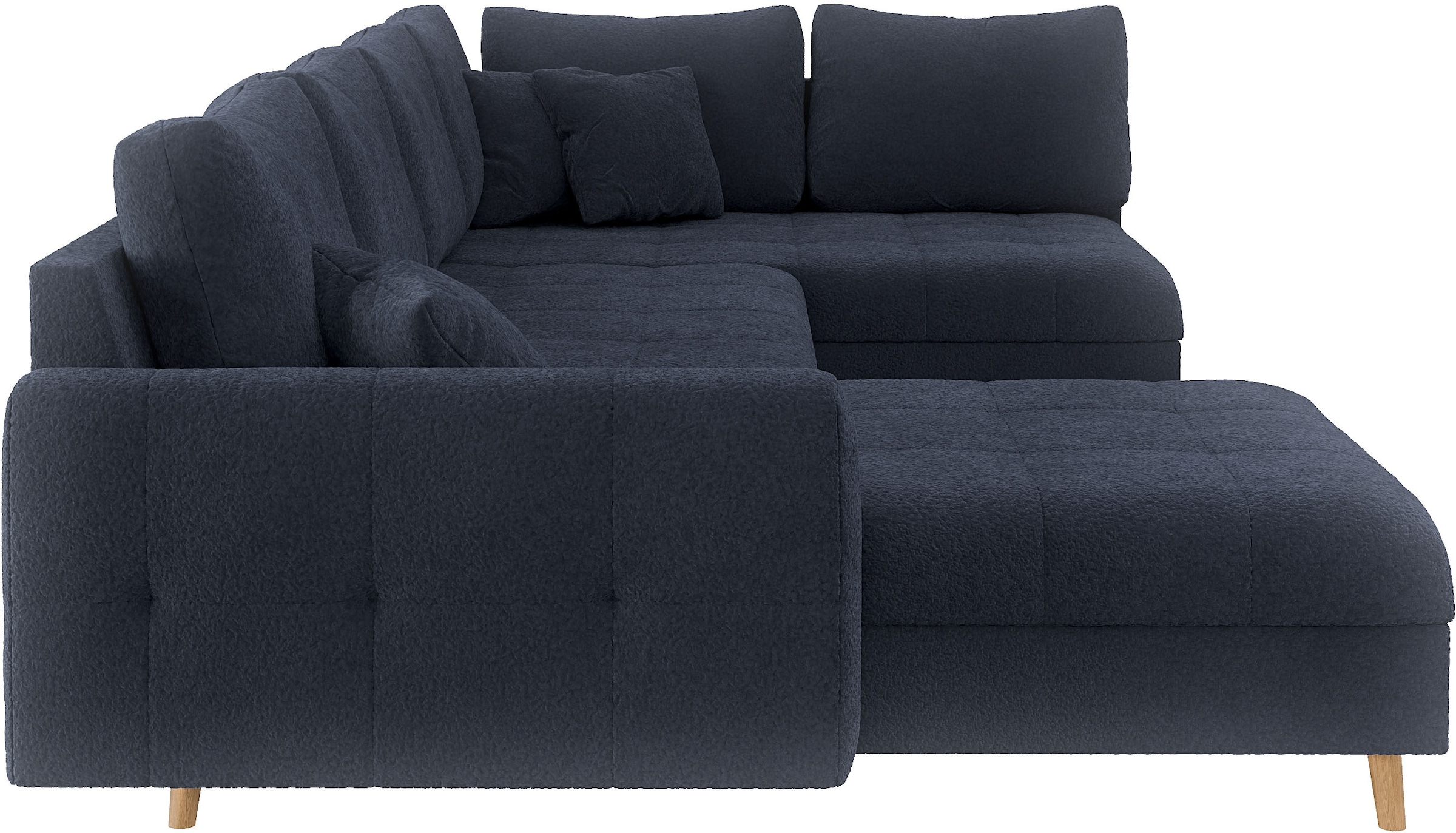 Home affaire Wohnlandschaft »CHARRE U-Form mit Ottomane, Maße B/T/H: 310/161/81 cm«, feine Steppung, lose Rücken- und Zierkissen, auch in Cord und Bouclé