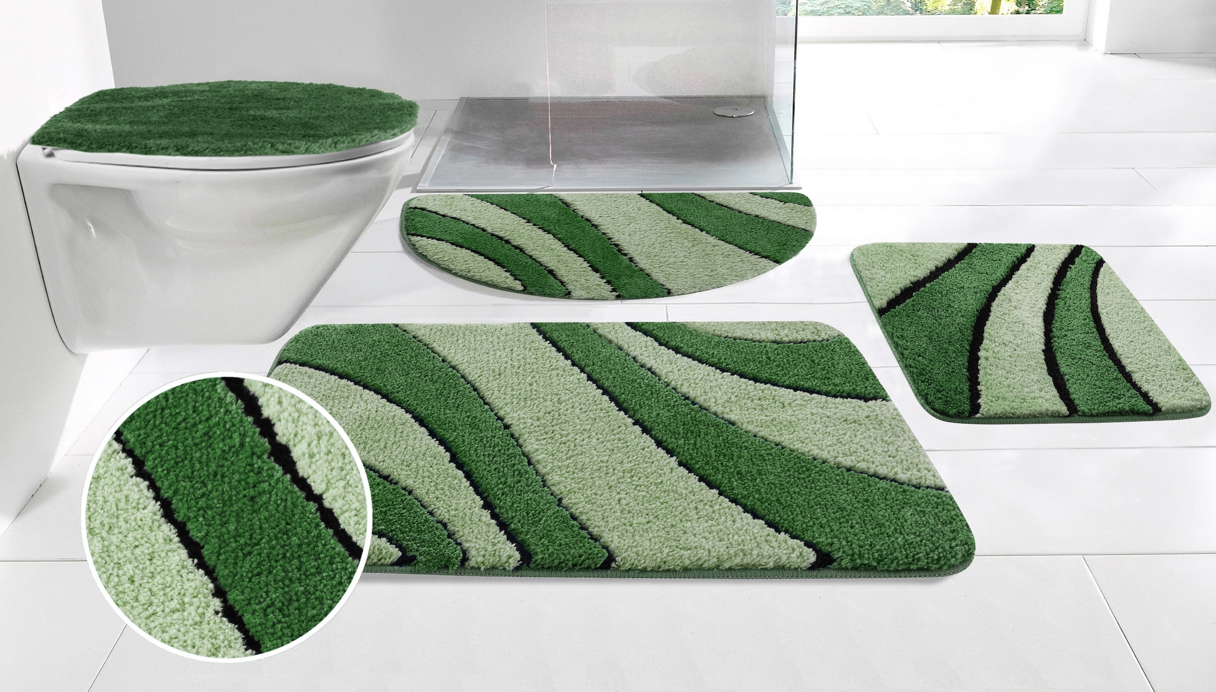 my home Badematte "Anna, Badvorleger, Badezimmer Teppich" Höhe 16 mm rutsch günstig online kaufen