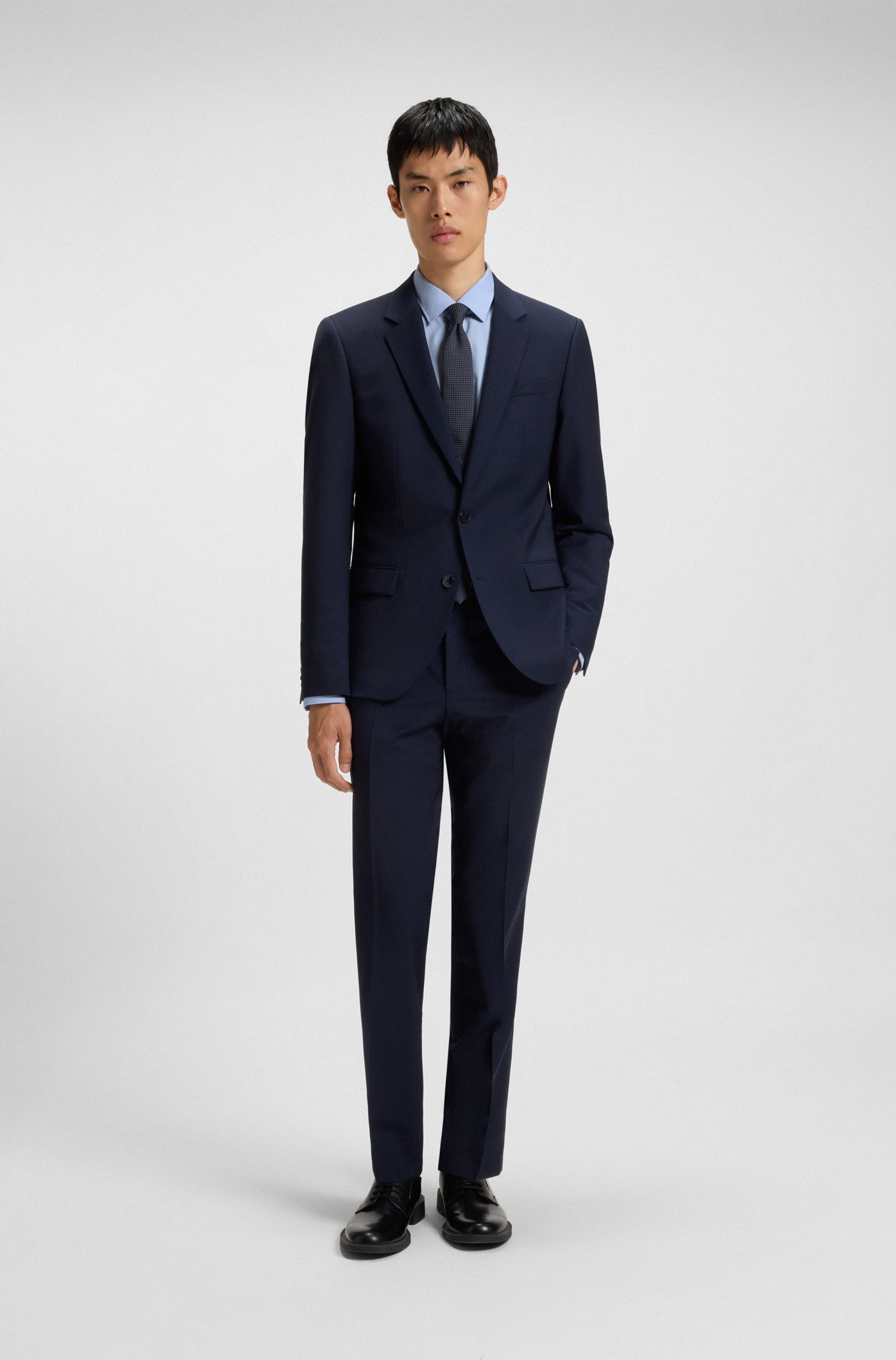 HUGO Langarmhemd "Kenno" Slim-Fit Hemd aus bügelleichter Baumwoll-Popeline günstig online kaufen