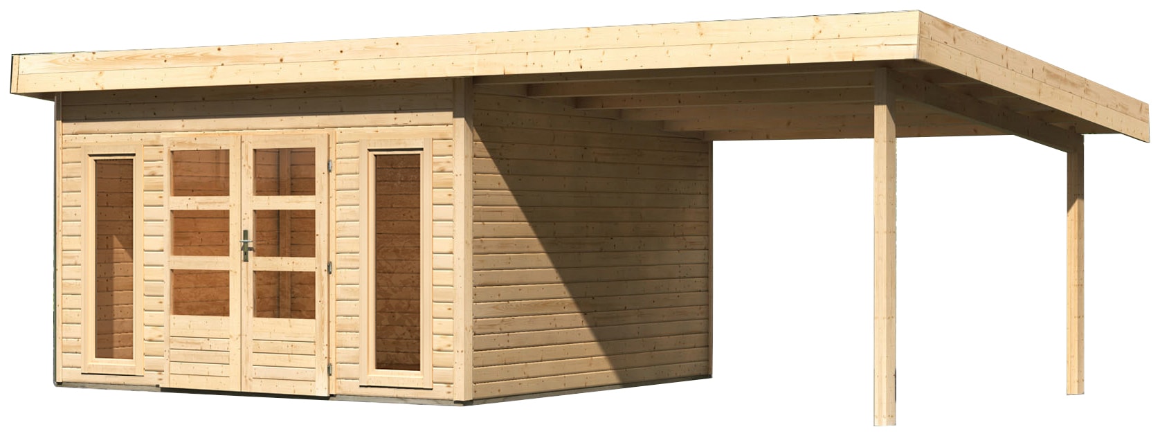 Karibu Gartenhaus "Perlsee 5" mit Anbaudach günstig online kaufen