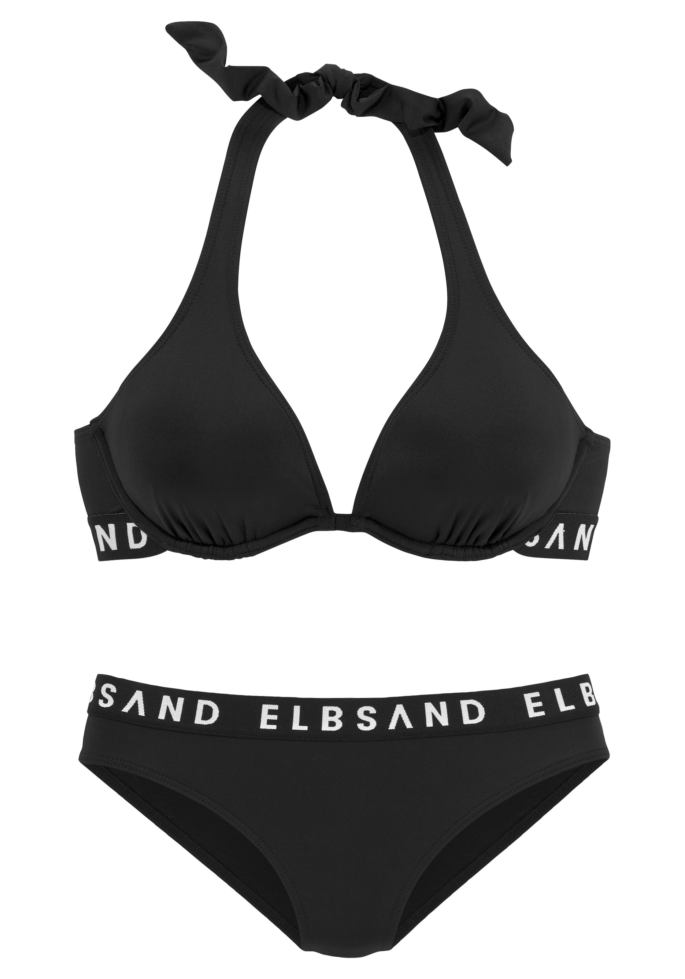 Elbsand Bügel-Bikini, mit kontrastfarbenen Markenschriftzügen